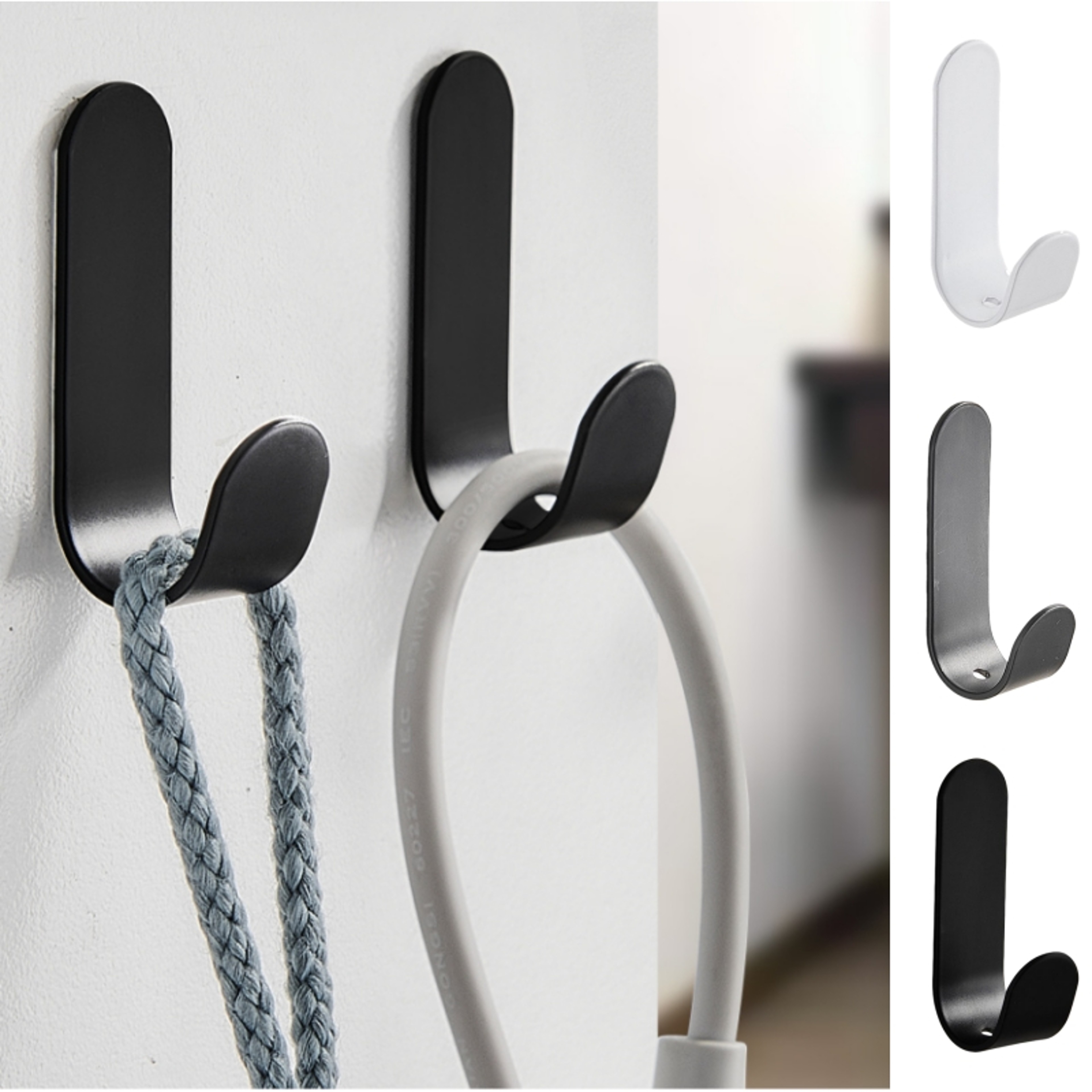 Waterproof SelfAdhesive JHook Set For Bathroom Towel Key Kitchen 0