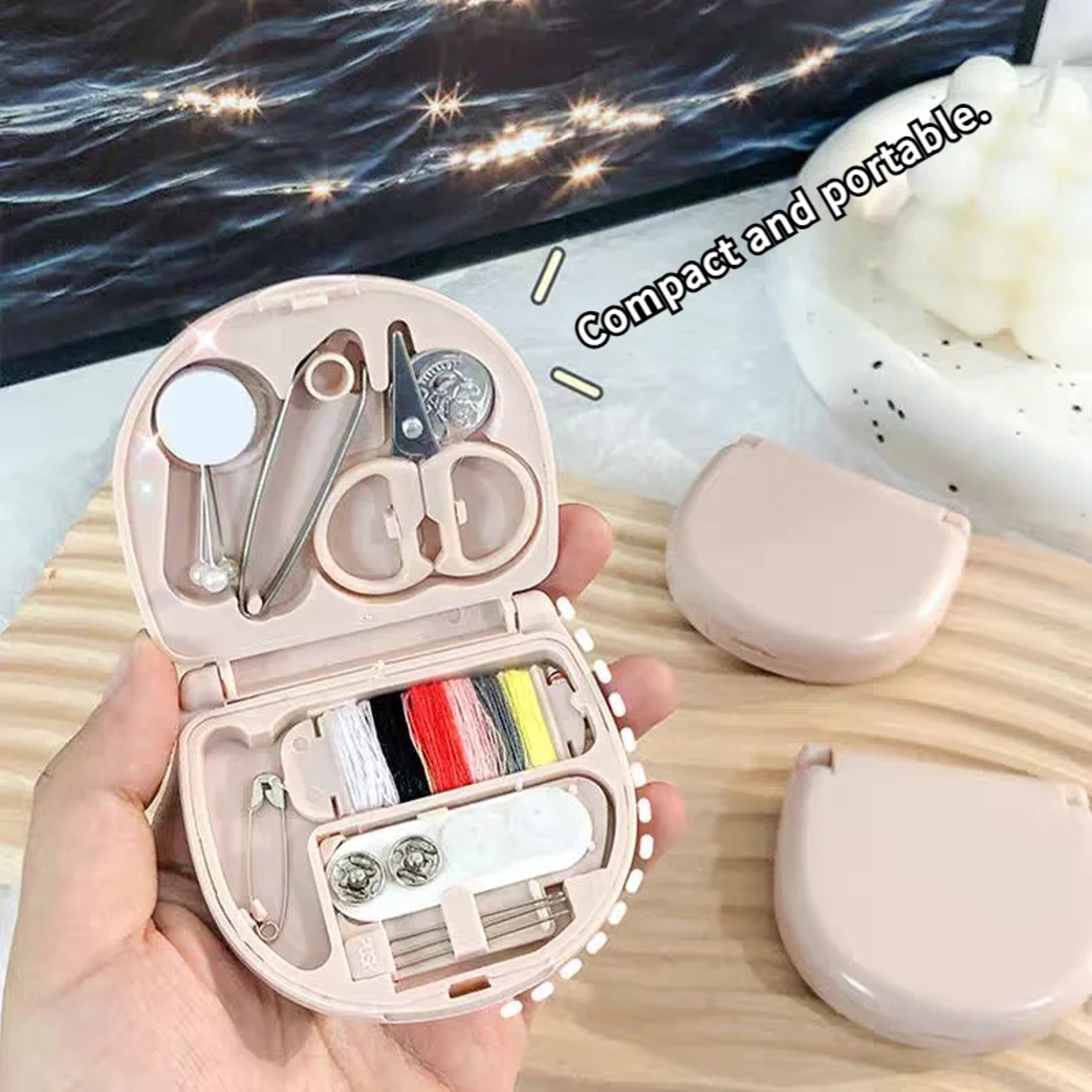 Travel Sewing Box Mini Portable DIY Sewing Kit Box Convenient Craft Organizer For Home Use 2