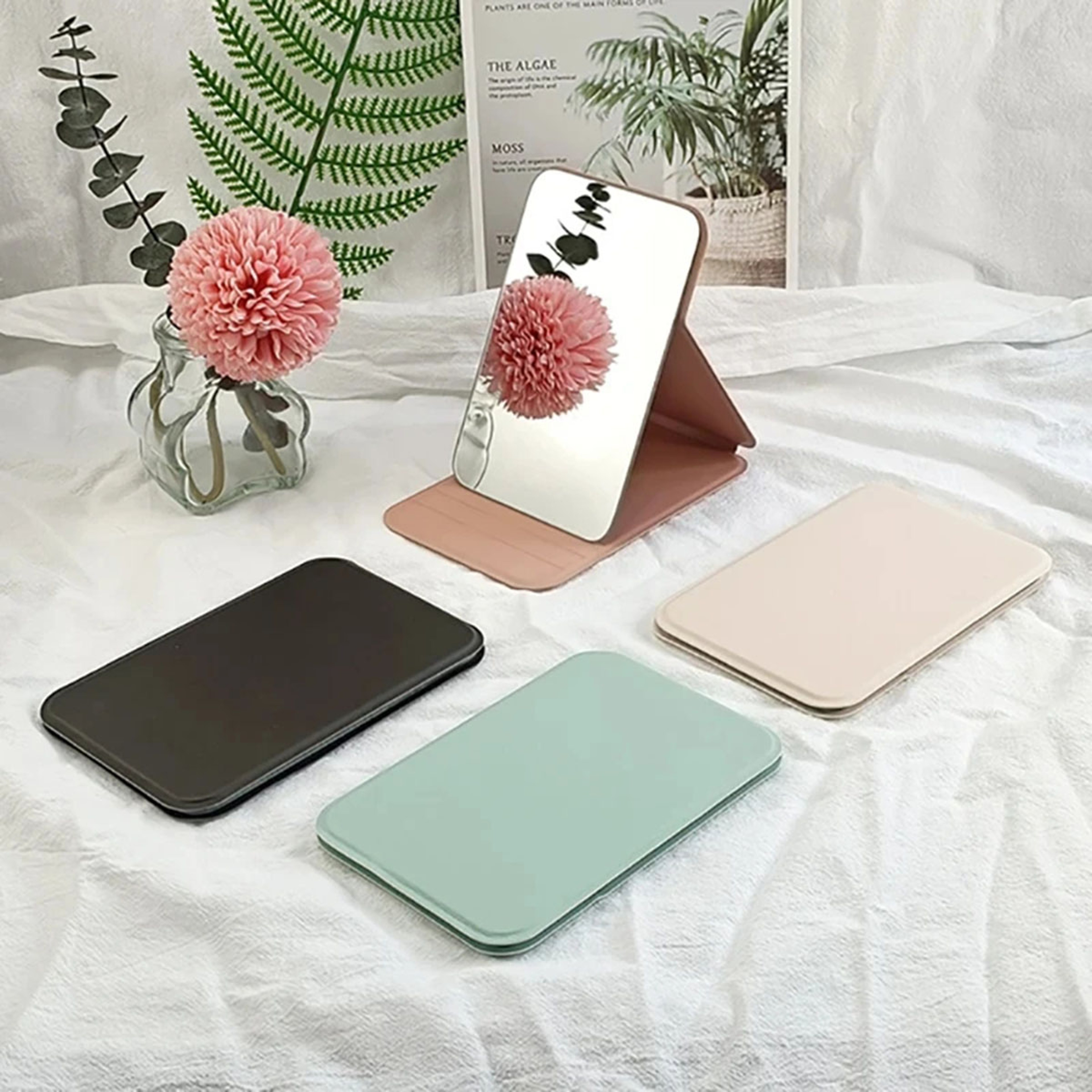 Compact And Stylish Women MINI Folding Makeup Mirror HighQuality Portable Pocket Mirror With Solid  0
