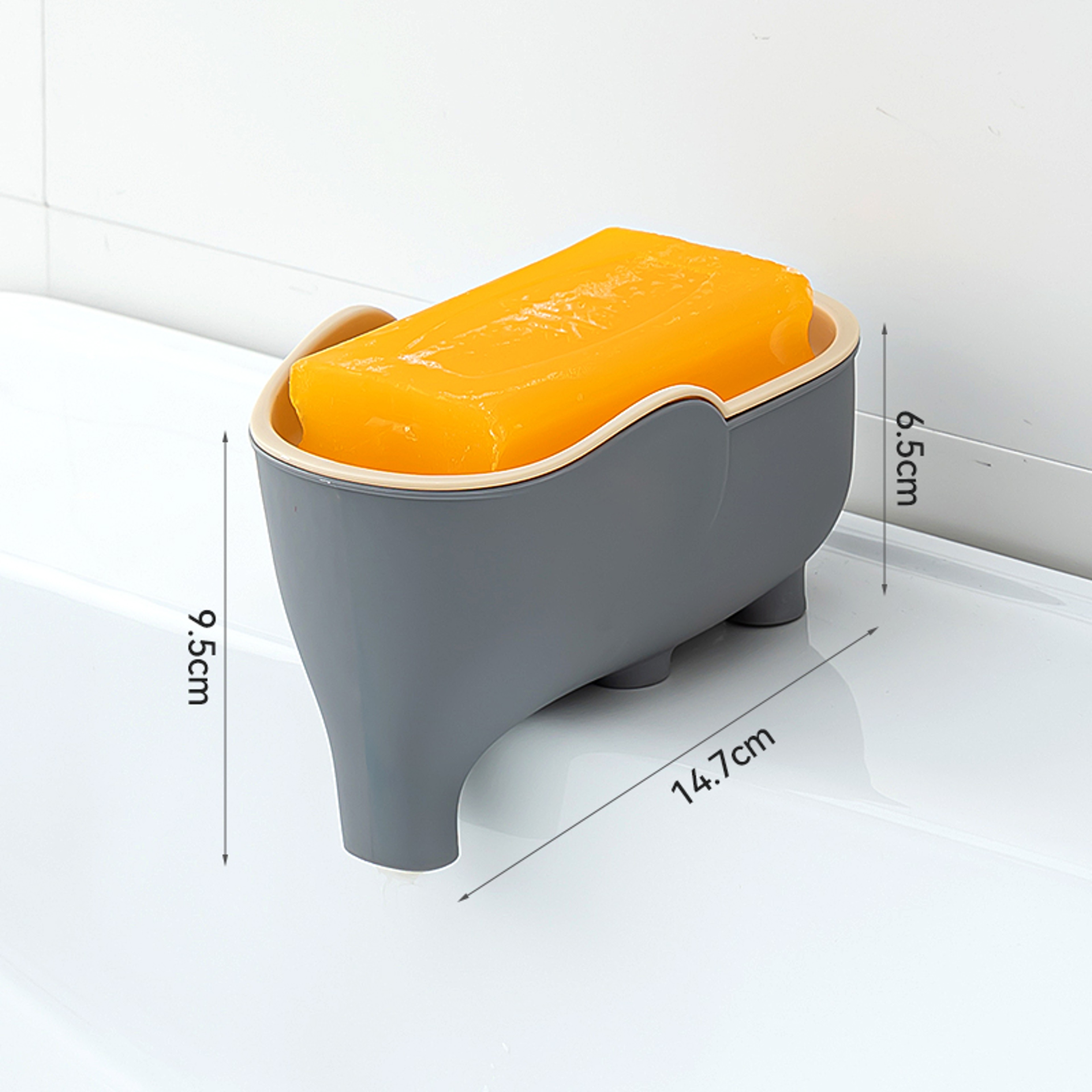 Creative Double Layer Soap Box Elephant Bathroom Accessories for Children Students Waterproof Drain Rack – view 6