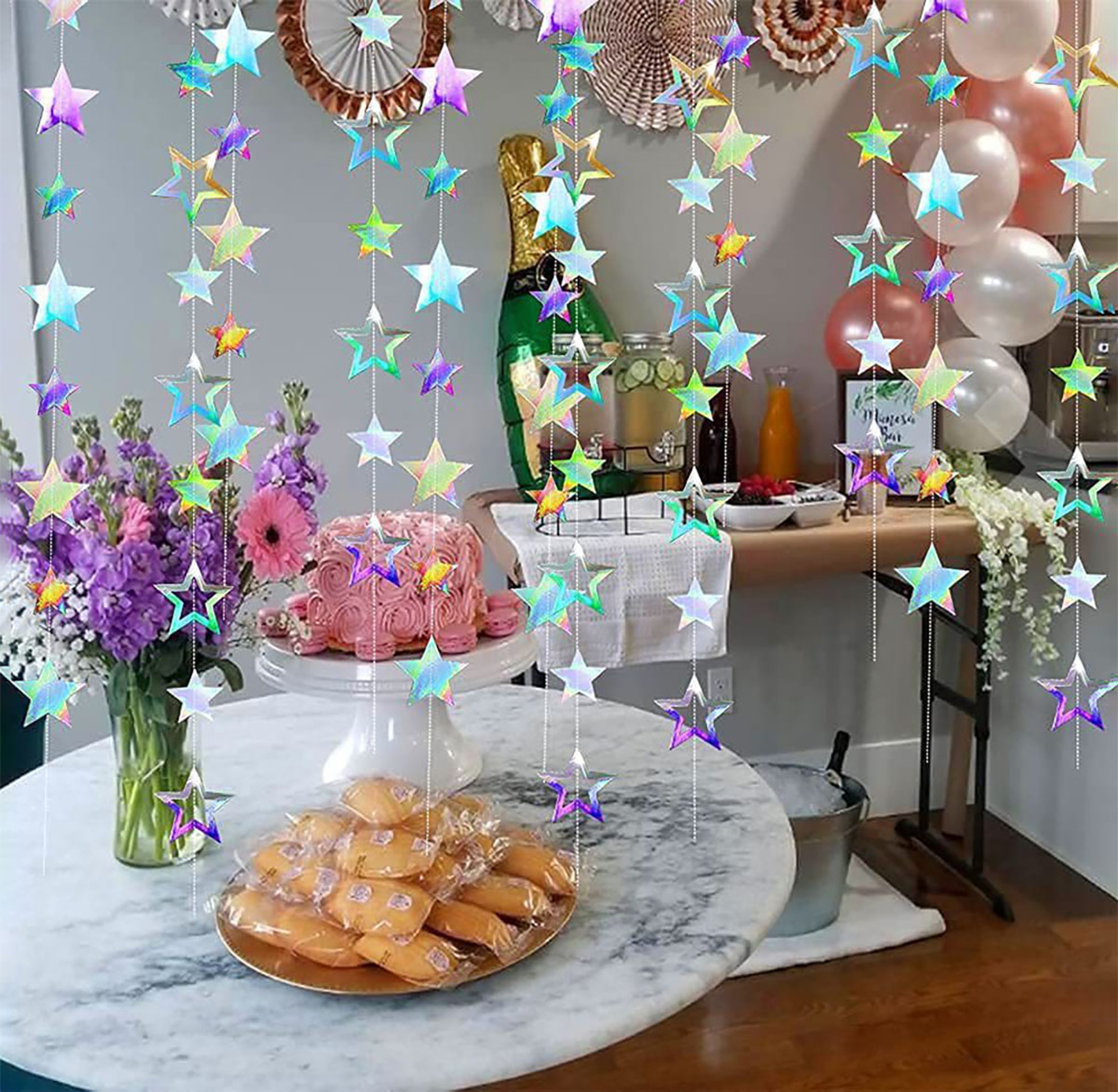 Silver Star Garland Paper Hanging Decoration For Room Birthday Party Banner Graduation New Year Par 0