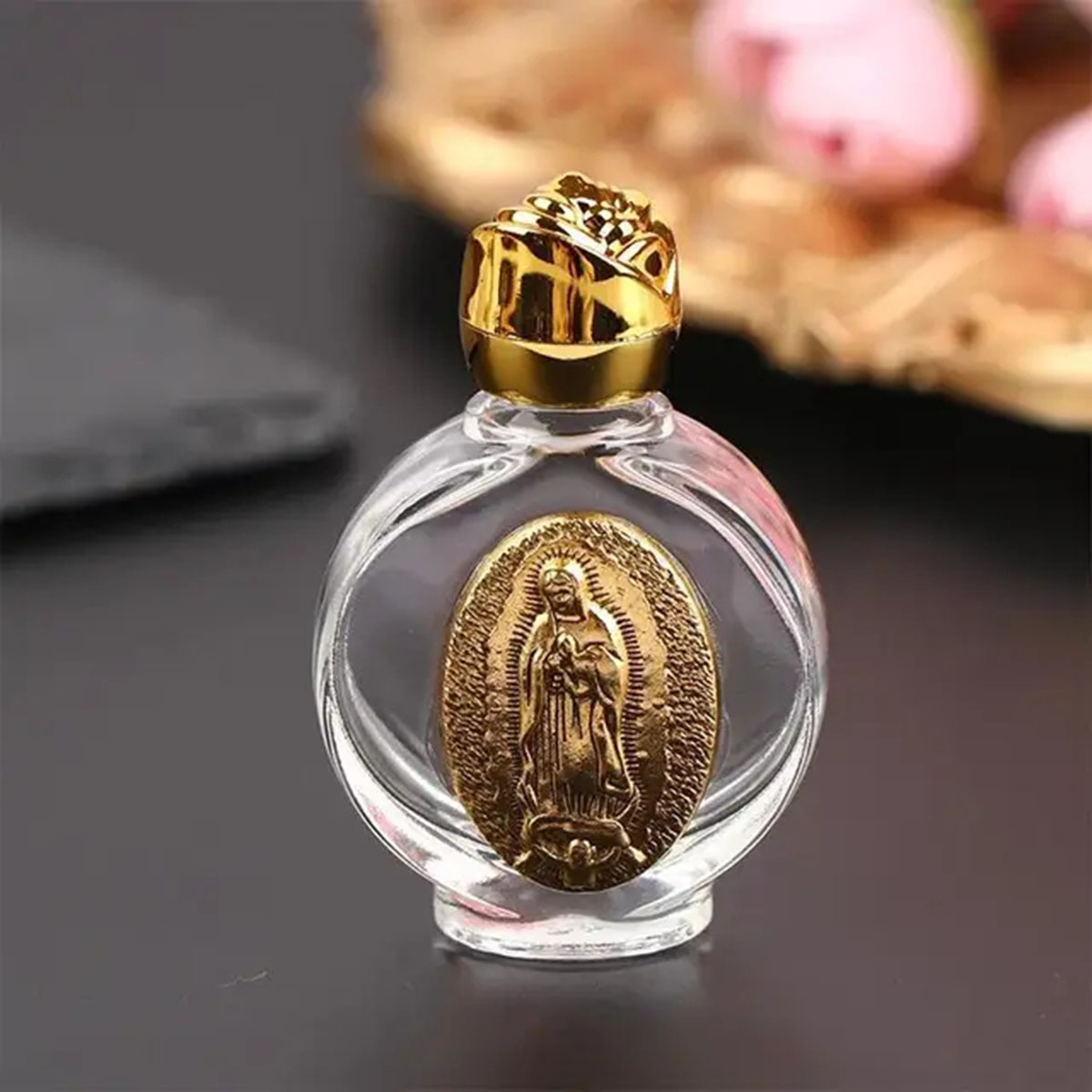 Holy Water Bottle Cross Sculpture Virgin Religious Bottle 4