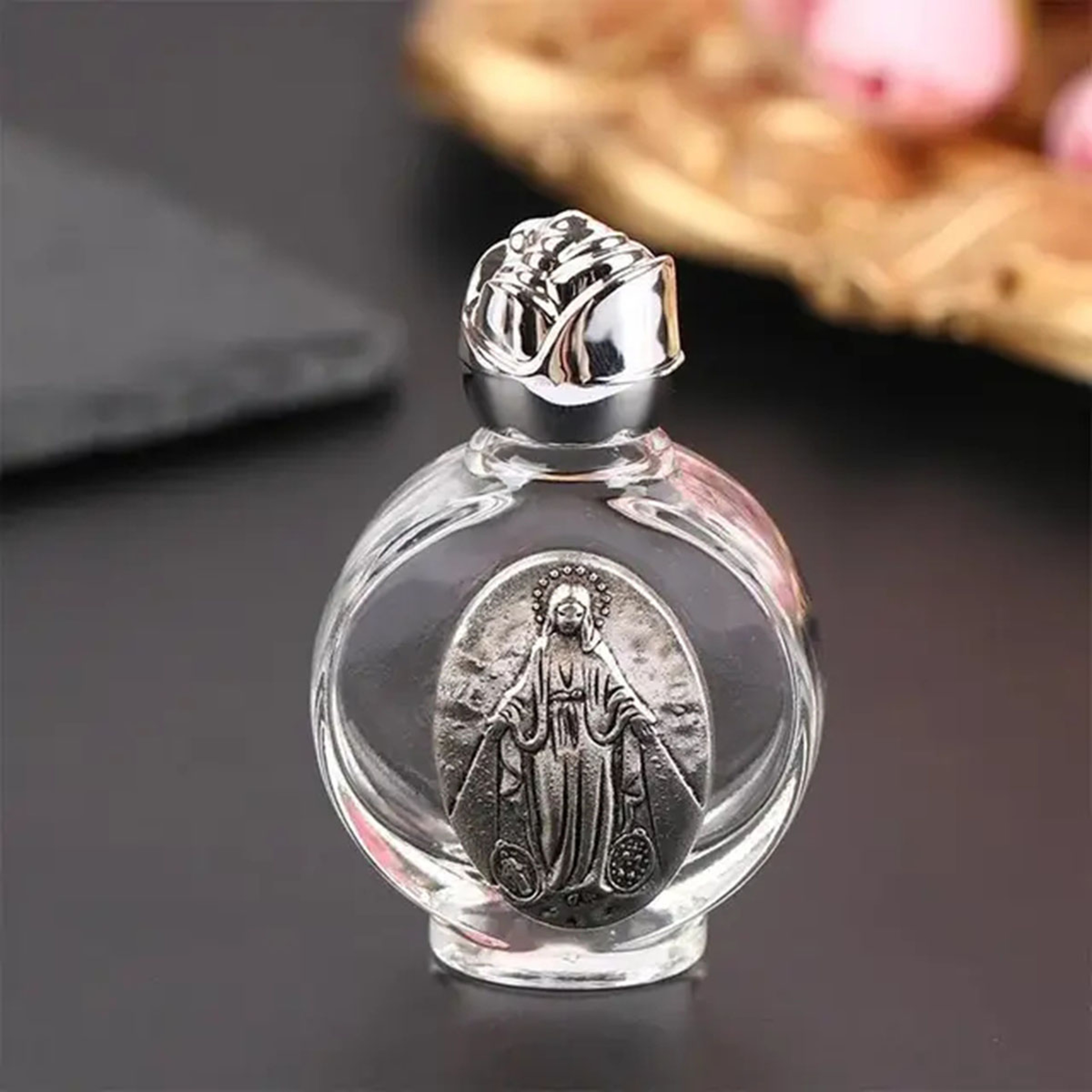 Holy Water Bottle Cross Sculpture Virgin Religious Bottle 5