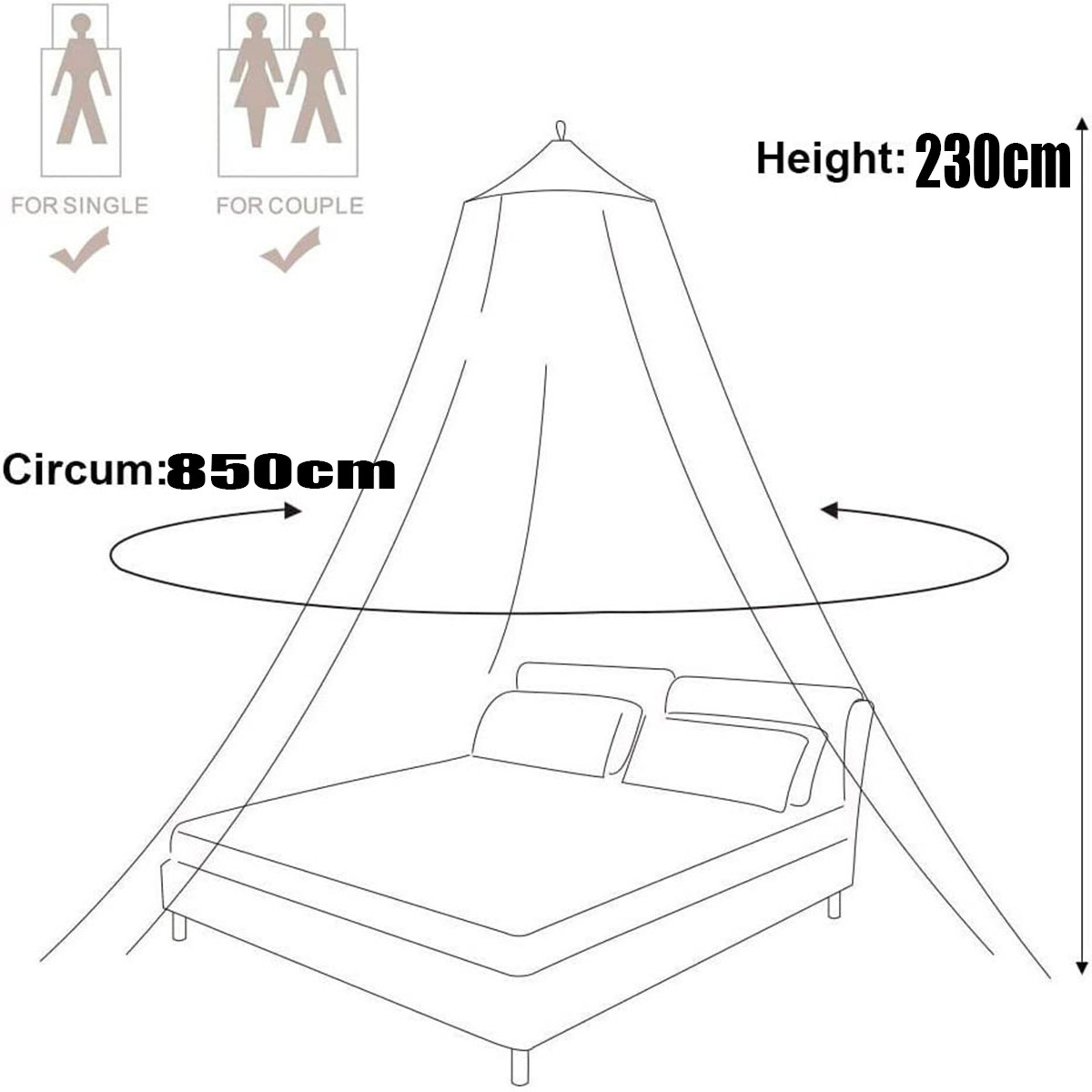 Polyester Mesh Summer Hanging Dome Mosquito Net For Double Bed Bedroom 5