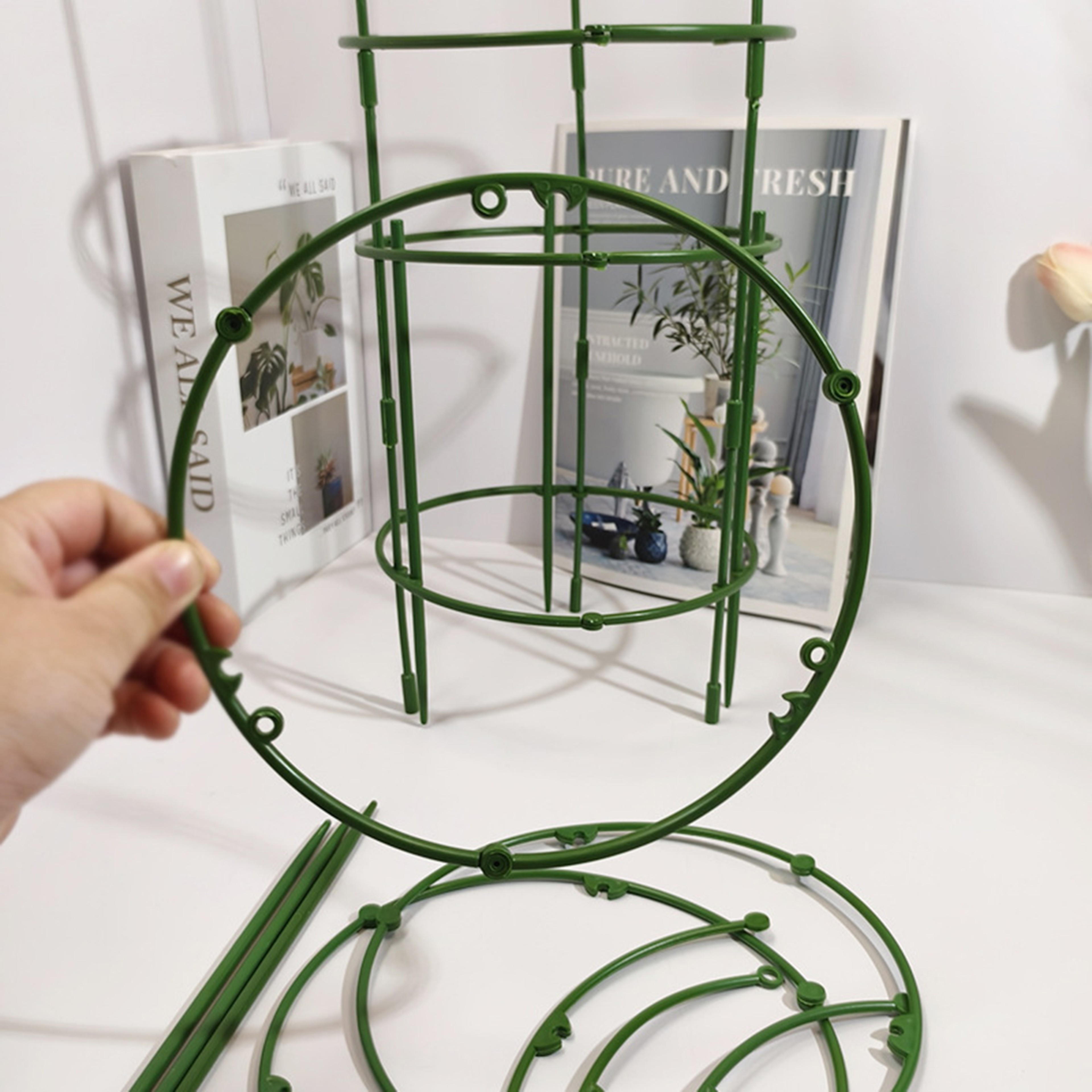 Layers Plant Support Cage Plastic Trellis Holder For Flower Pot Climbing Plants 3