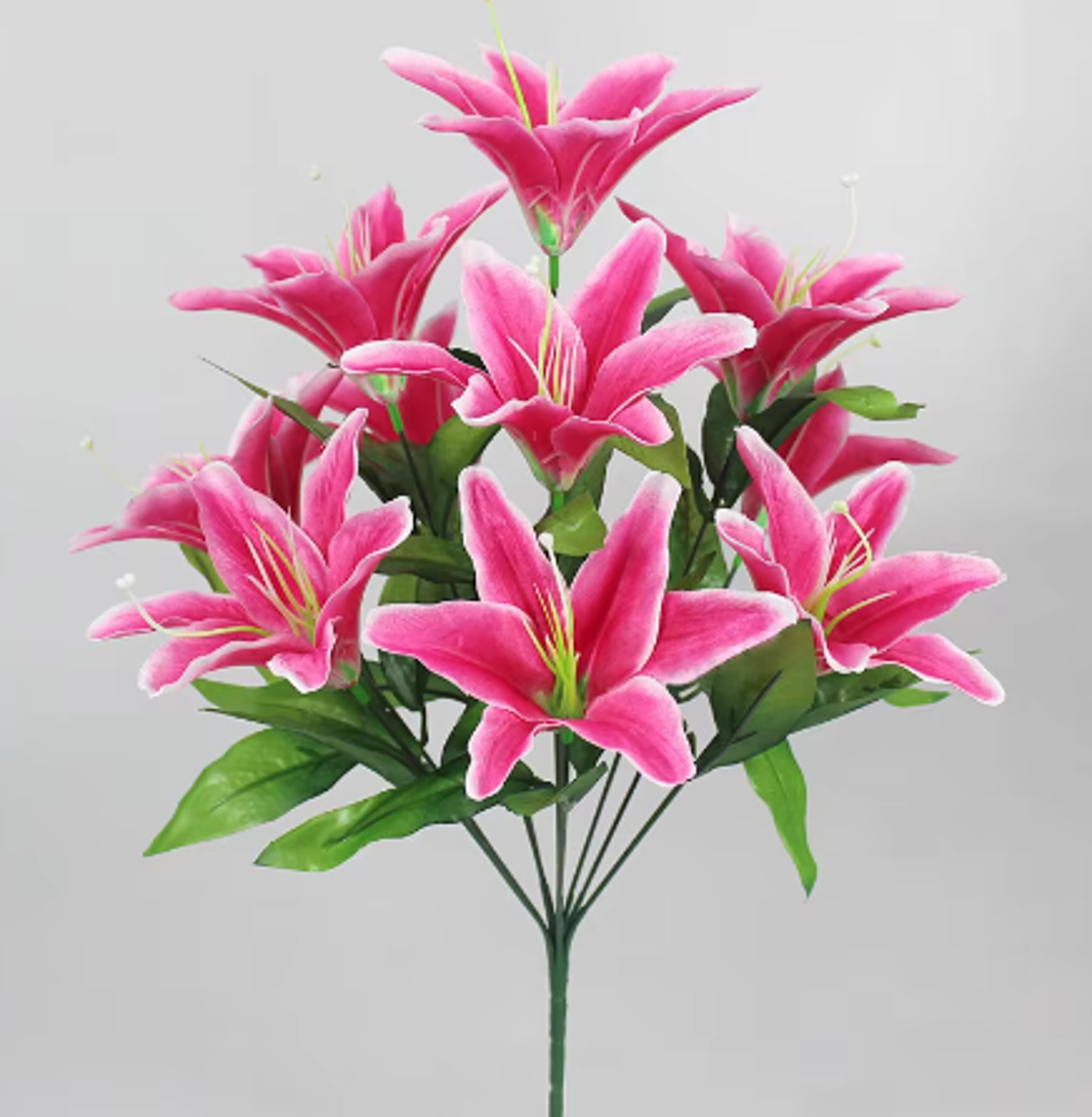 Multicolor Artificial Lily Flowers Bridal Bouquet Heads Wedding Home Party Decoration Fake Floral Arrangement – view 3