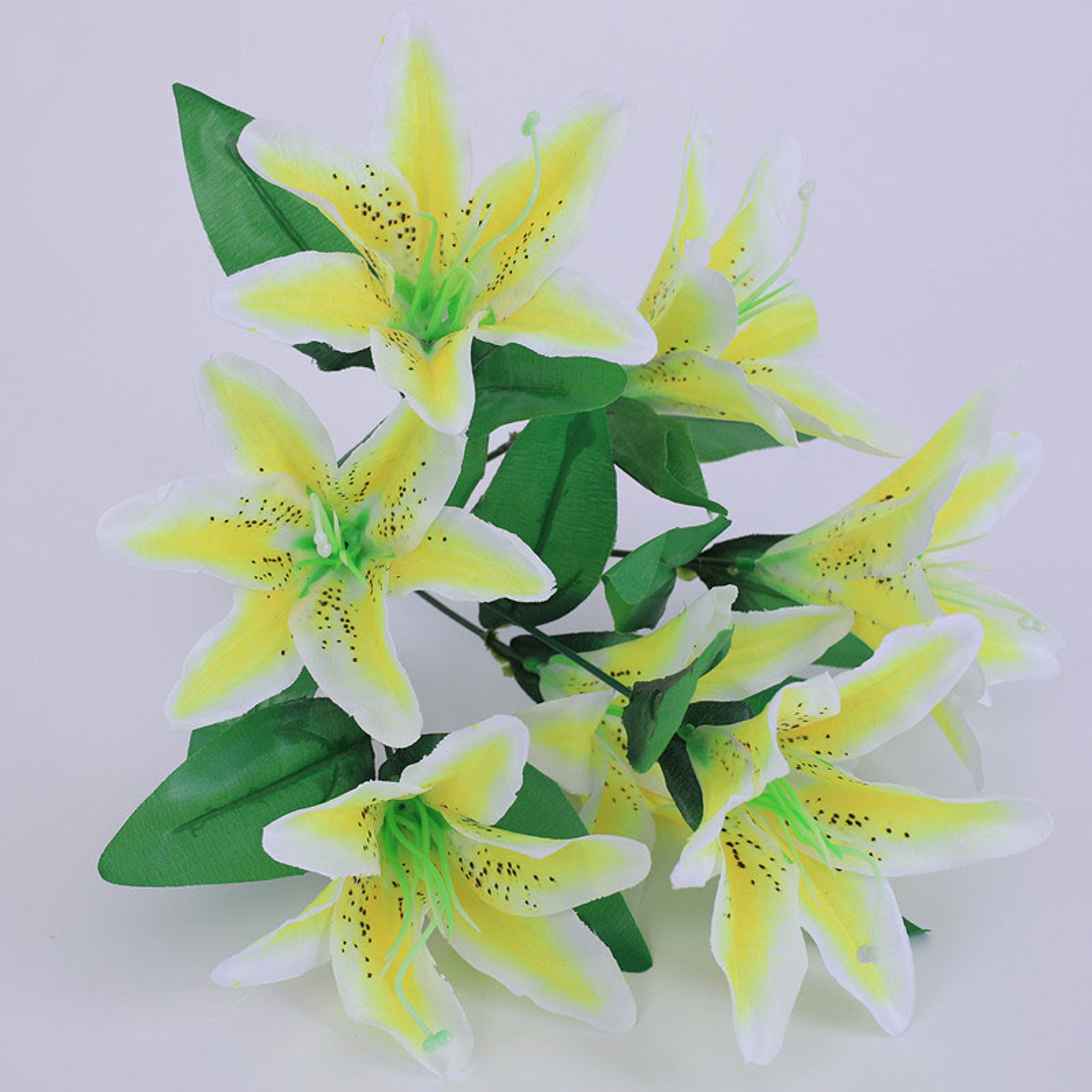 Multicolor Artificial Lily Flowers Bridal Bouquet Heads Wedding Home Party Decoration Fake Floral Arrangement – view 10