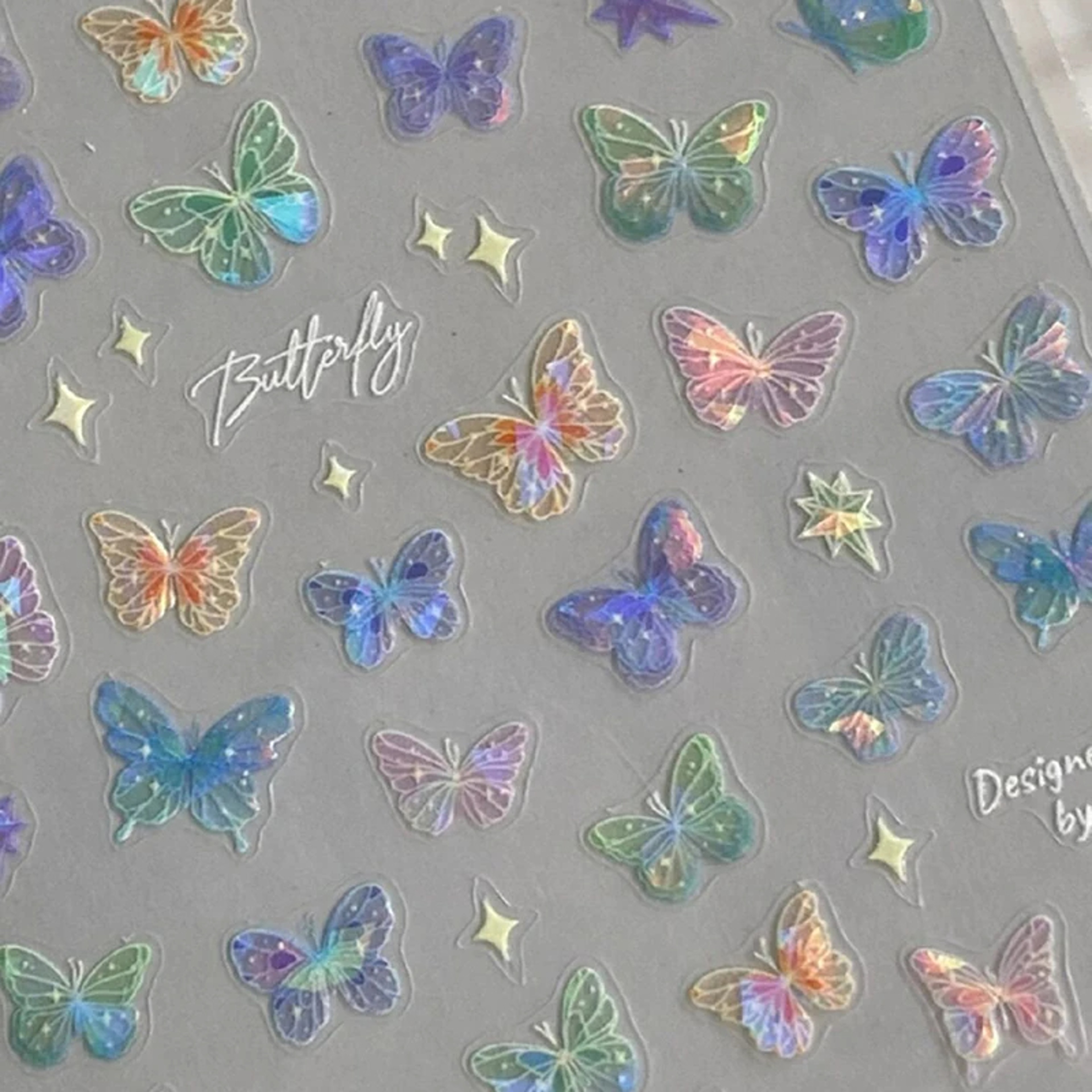 Colorful Butterfly Fairy Nail Art Stickers, Fashion Laser Stickers with Advanced Embossed Butterfly Wings – view 5
