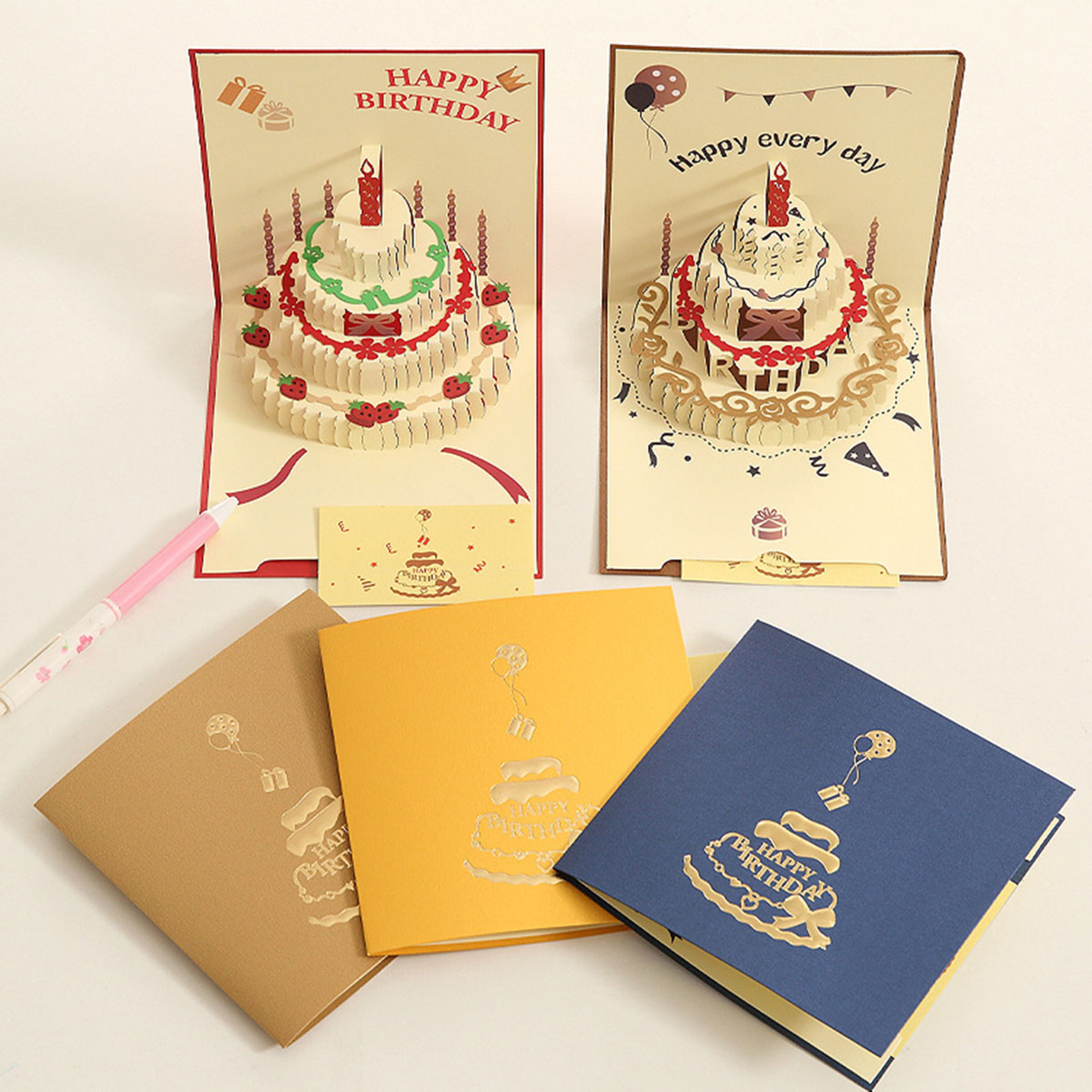 Birthday Greeting Cards with 3D Pop Up Gift Card and Envelope Wedding Table Decorations – view 1