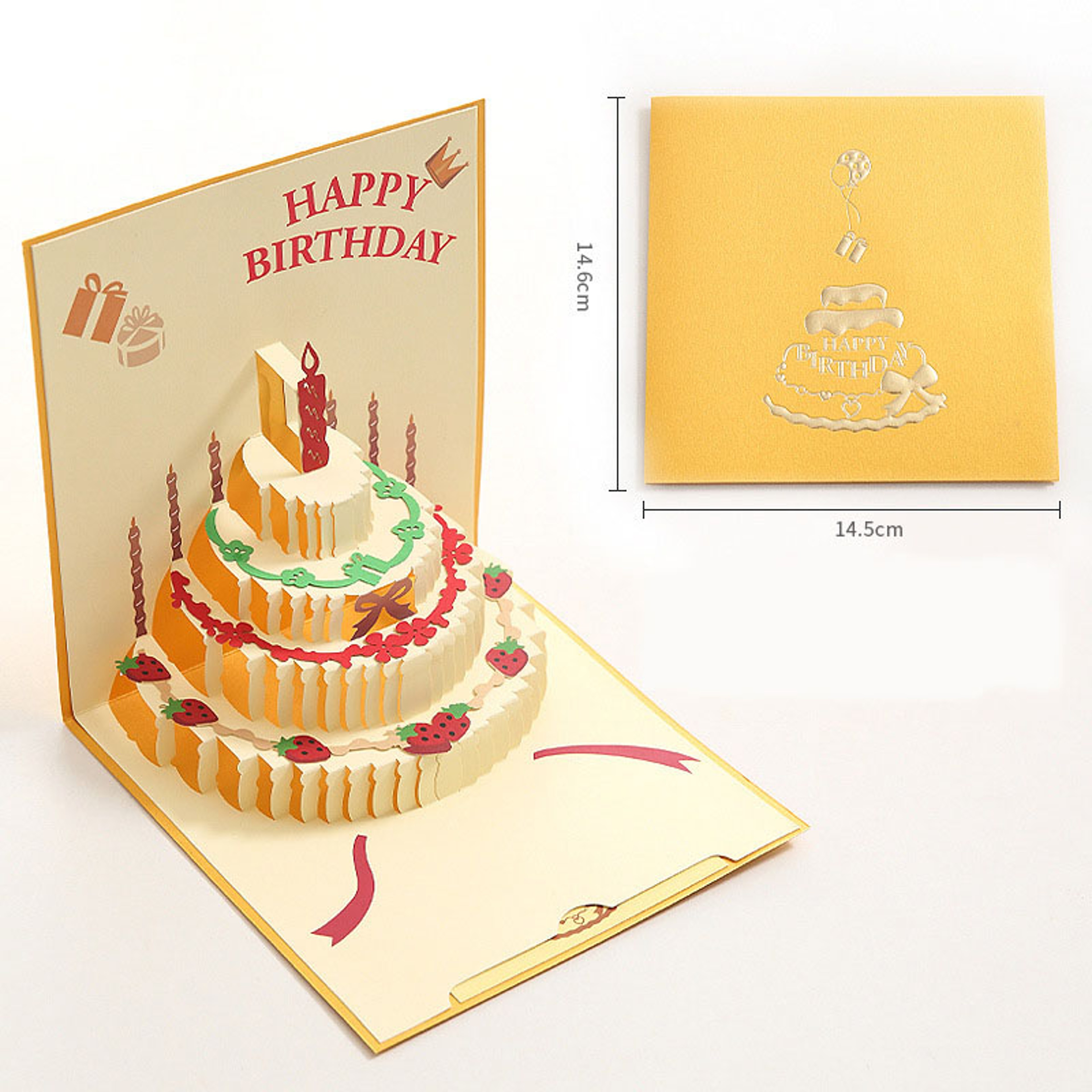 Birthday Greeting Cards with 3D Pop Up Gift Card and Envelope Wedding Table Decorations – view 9