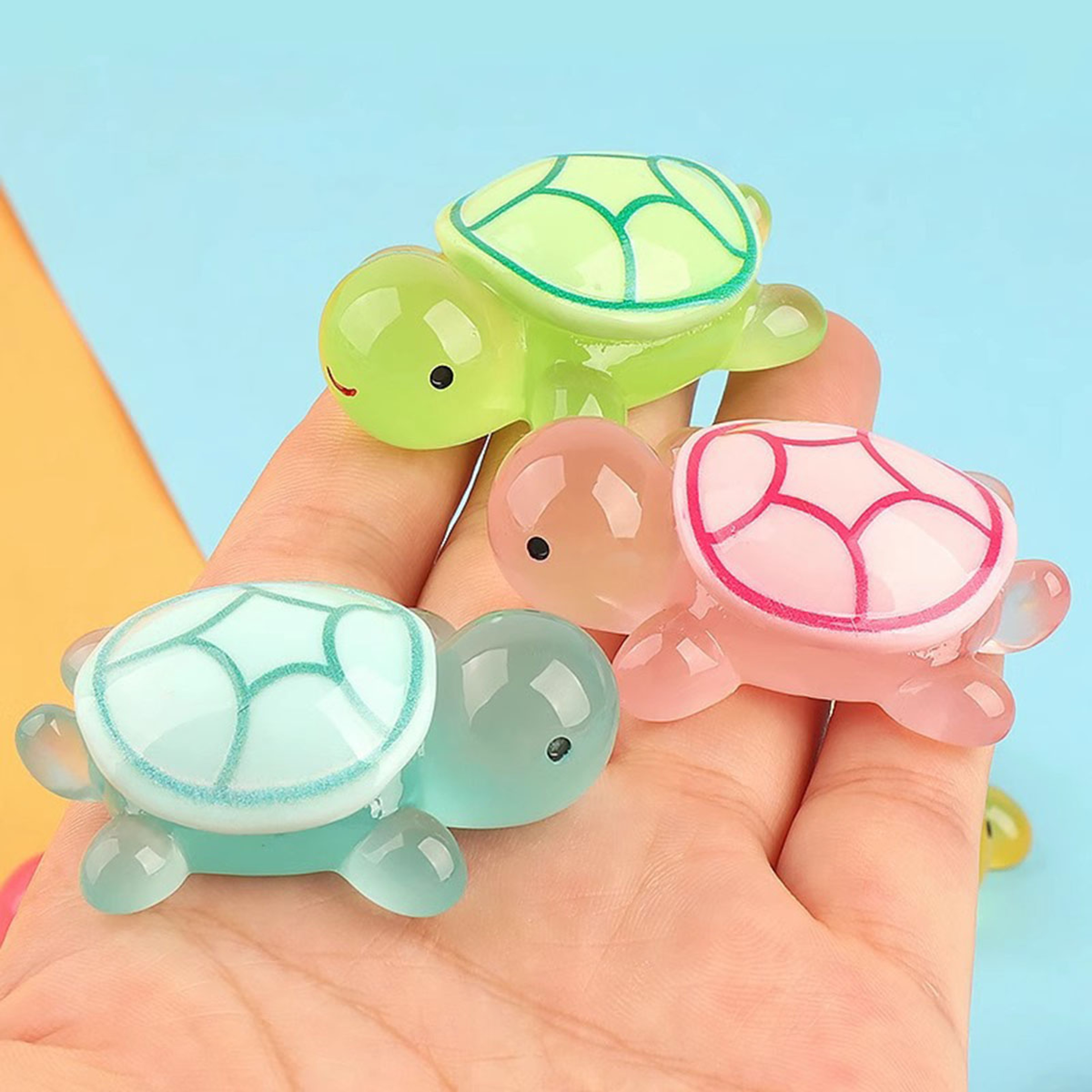 Luminous Mini Turtle Garden Home Decoration Glowing 3D Animals Micro Landscape Ornament 3