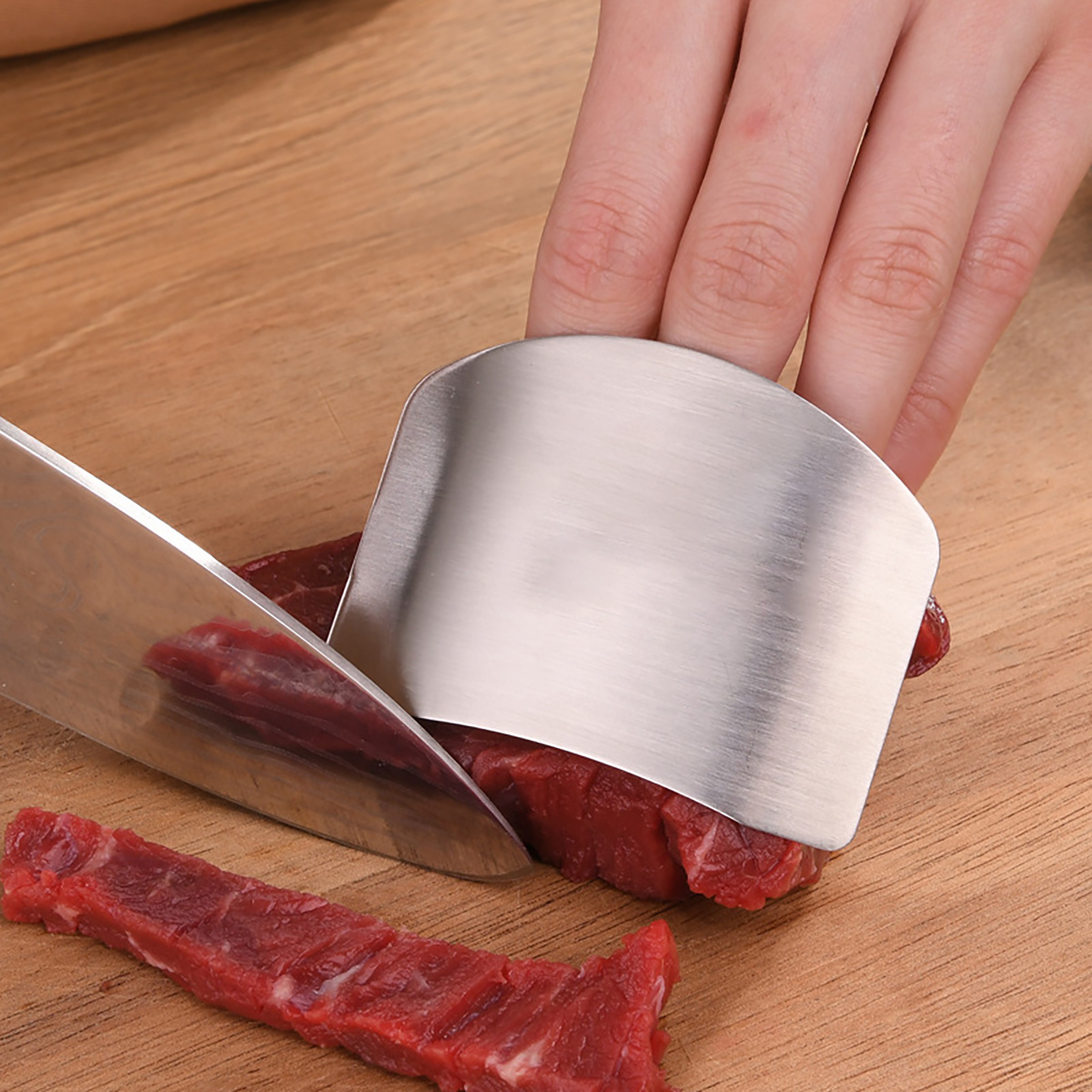 Stainless Steel Finger Protector For Vegetable Cutting Hand Guard Tool Kitchen Safety 2