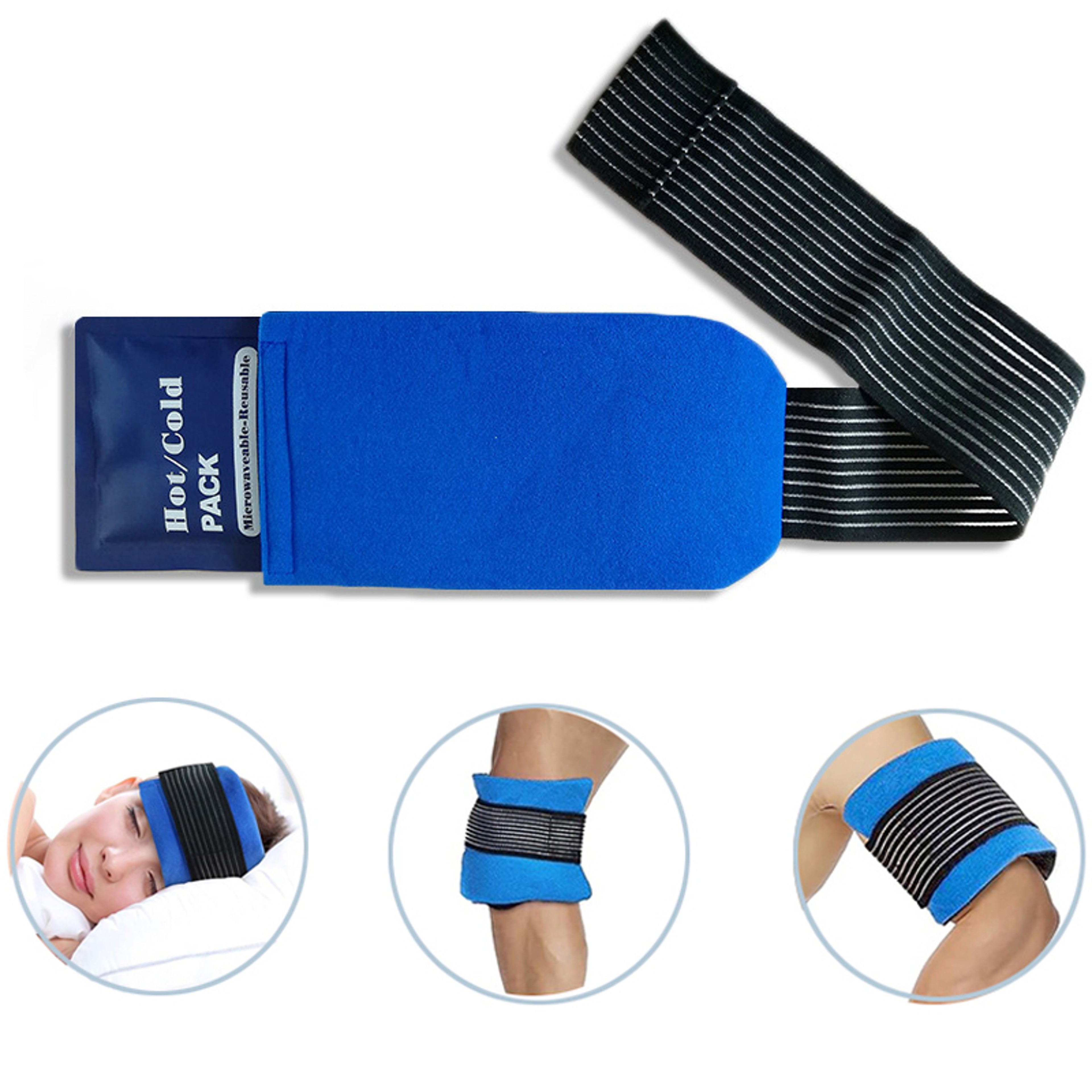 Adjustable Gel Ice Packs With Elastic Strap Wrap Hot Cold Compress Gel Packs For Shoulder Back Knee 0