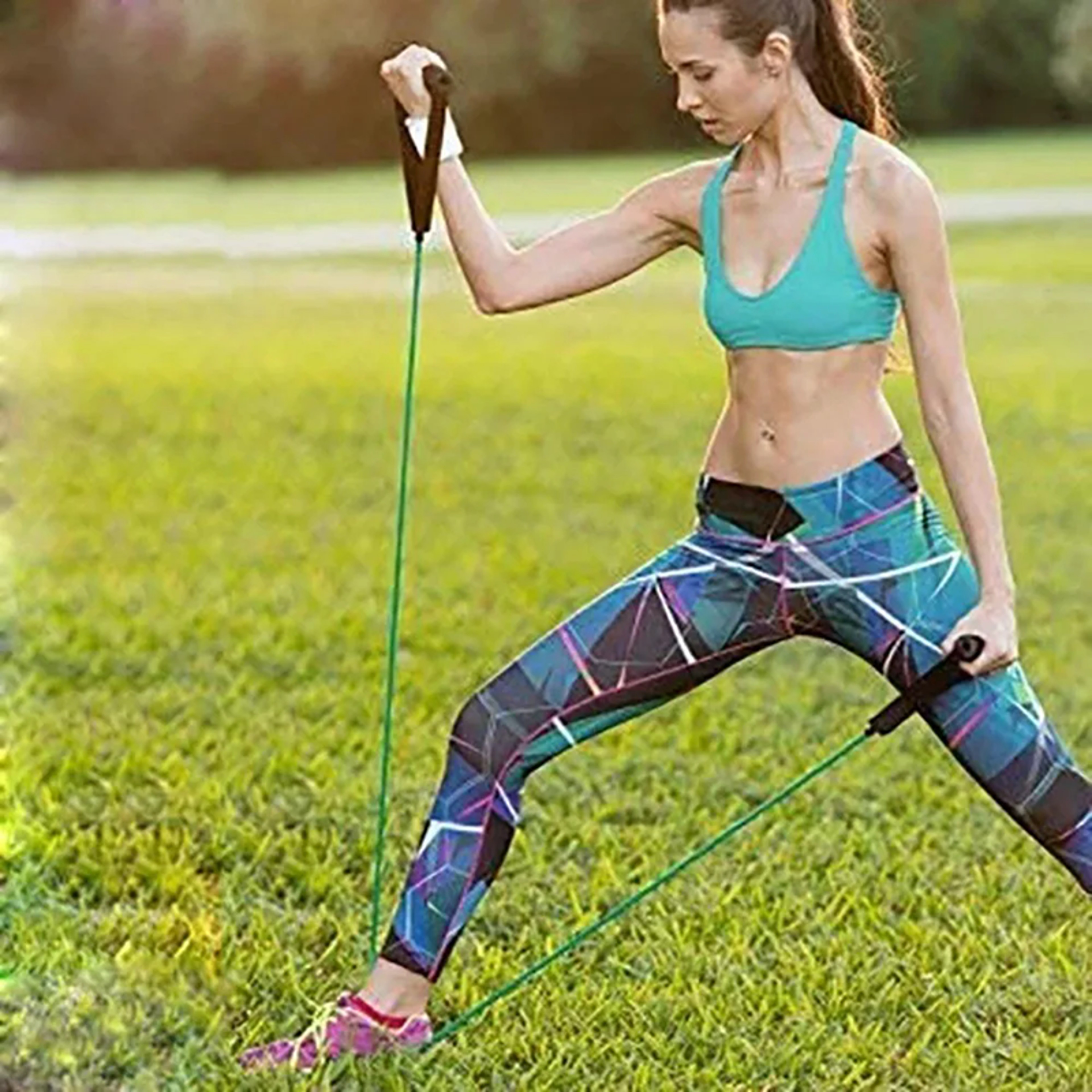 Exercise Workout Fitness Band Resistance Bands With Handles Pull Rope For Strength Training At Home 1