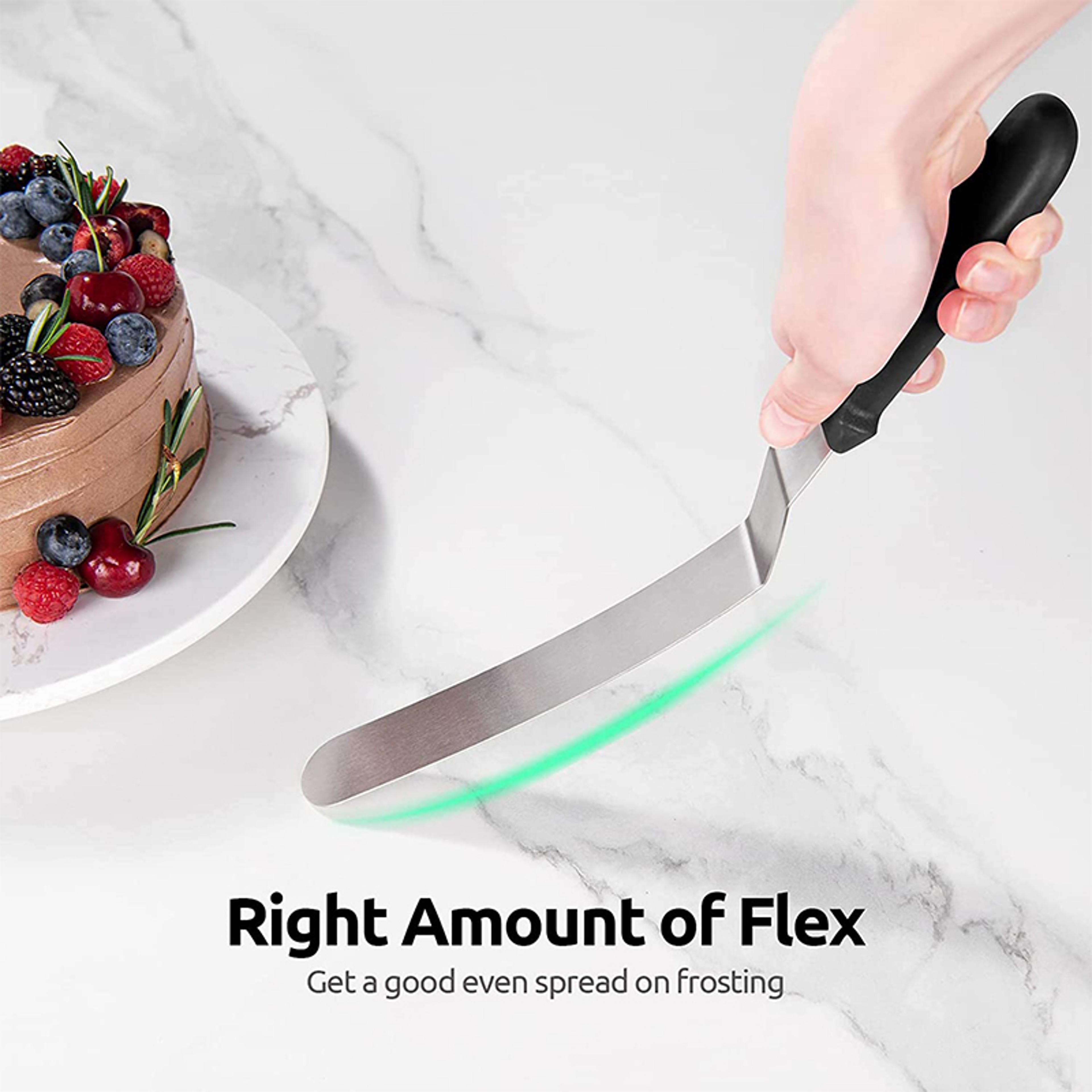 Stainless Steel Cake Offset Spatula Icing Spatula With PP Plastic Handle For Frosting And Cake Deco 2