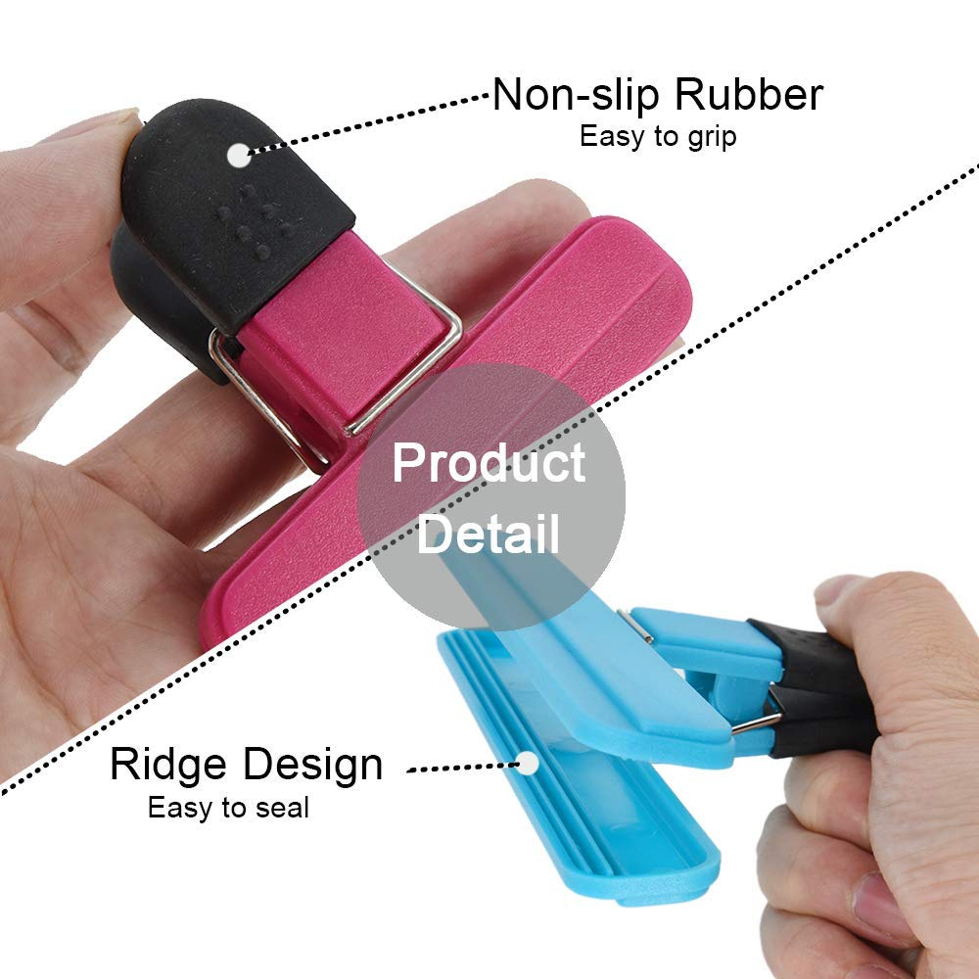 Plastic Food Bag Clips Assorted Sizes For Tight Seal Grip Chips Coffee Bread Bags 3