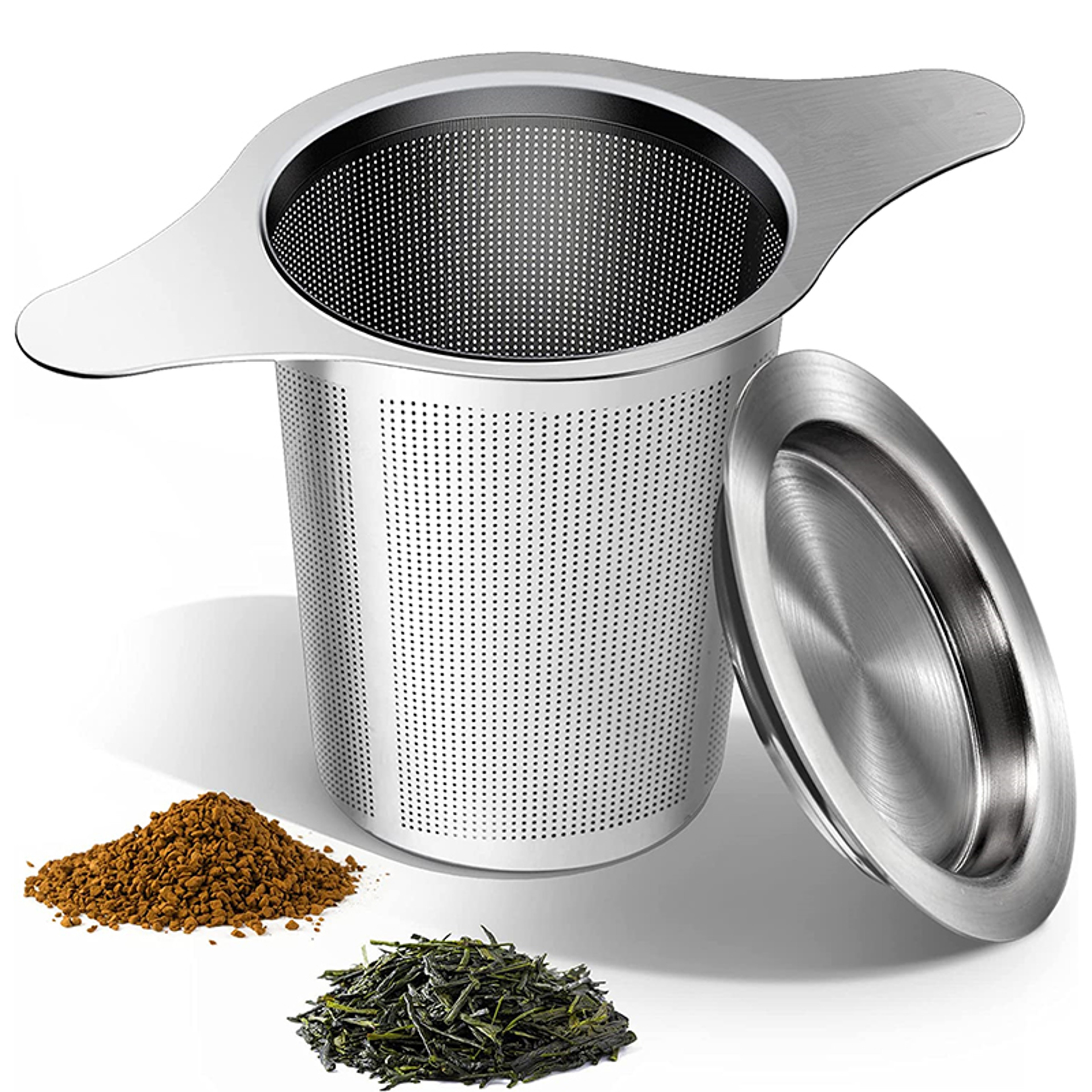 Stainless Steel Tea Infuser Mesh Strainer With Double Handles Large Capacity Tea Steeper For Loose  0