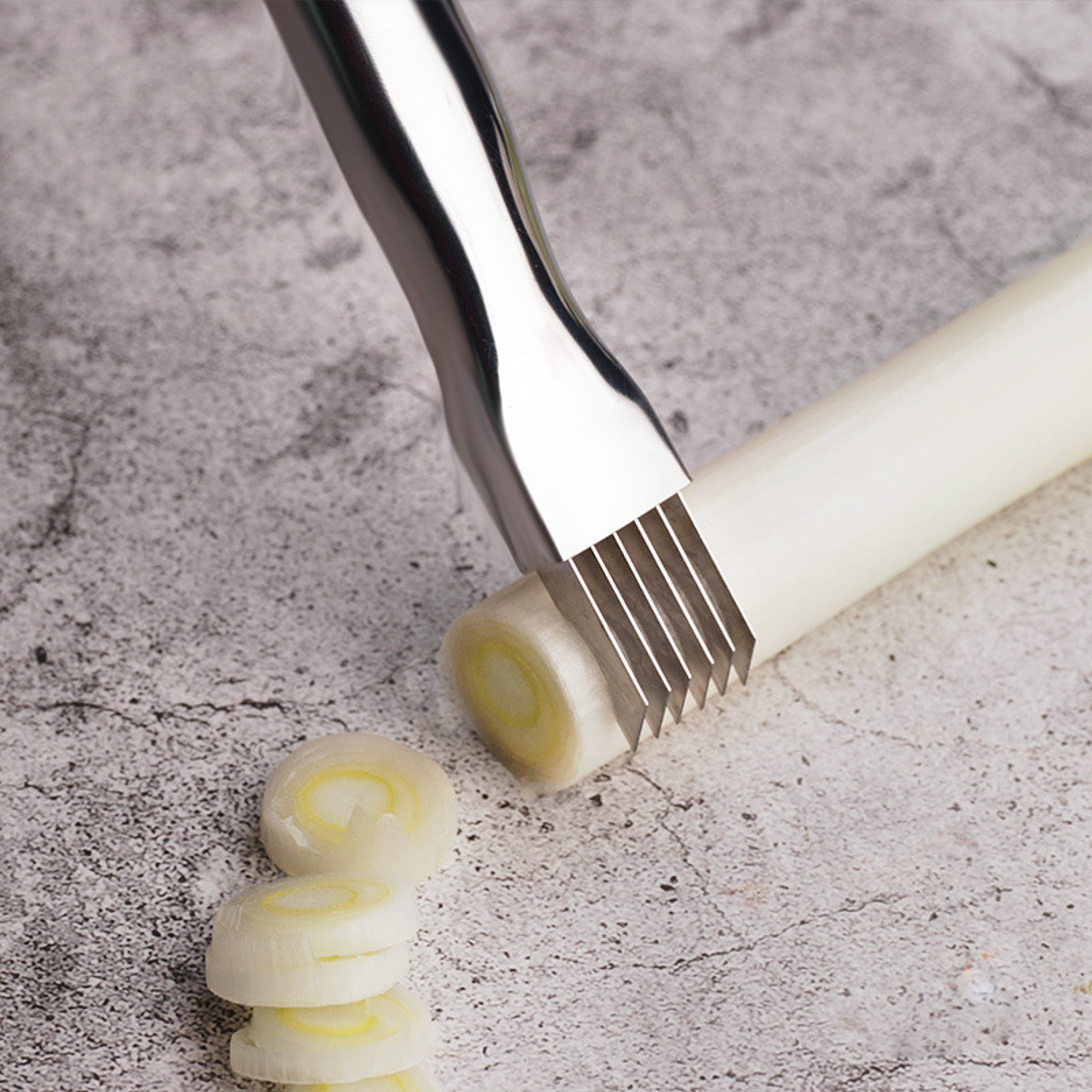 Multi Vegetable Fruit Chopper Shredder Stainless Steel Onion Slicer Cutter Scallion Cutter Knife Ki 2