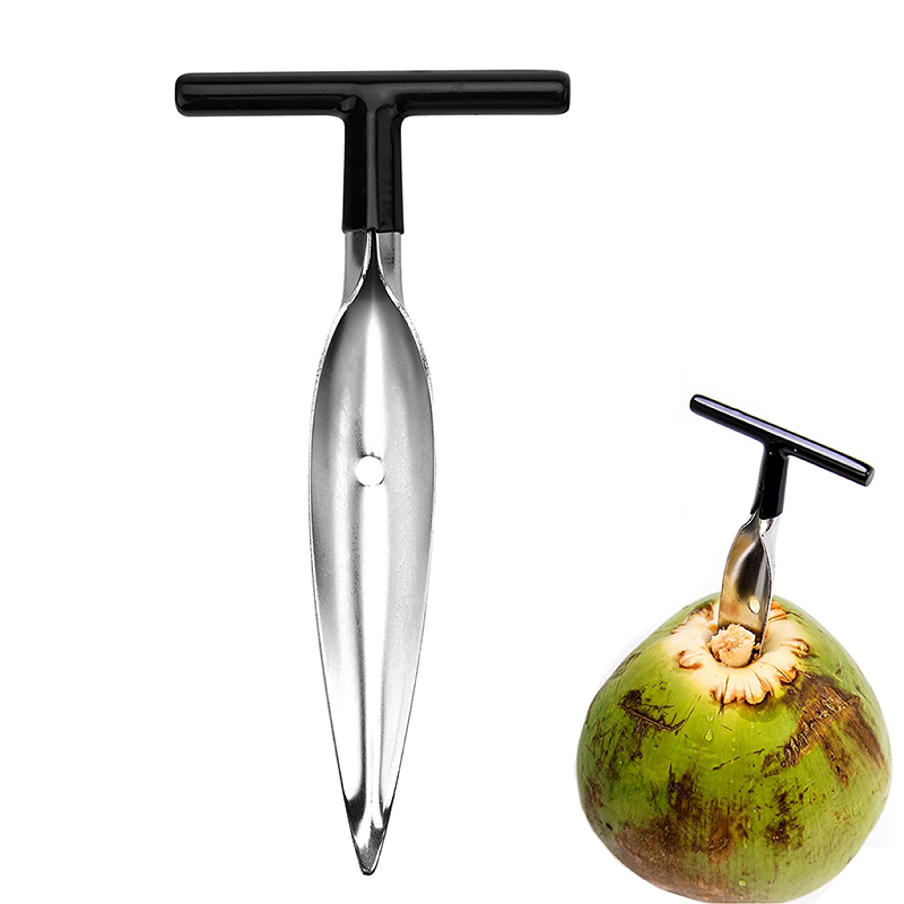 Coconut Opener Scraper Knife Punch Tool Stainless Steel Coconut Opener Tool For Quick Coconut Acces 0