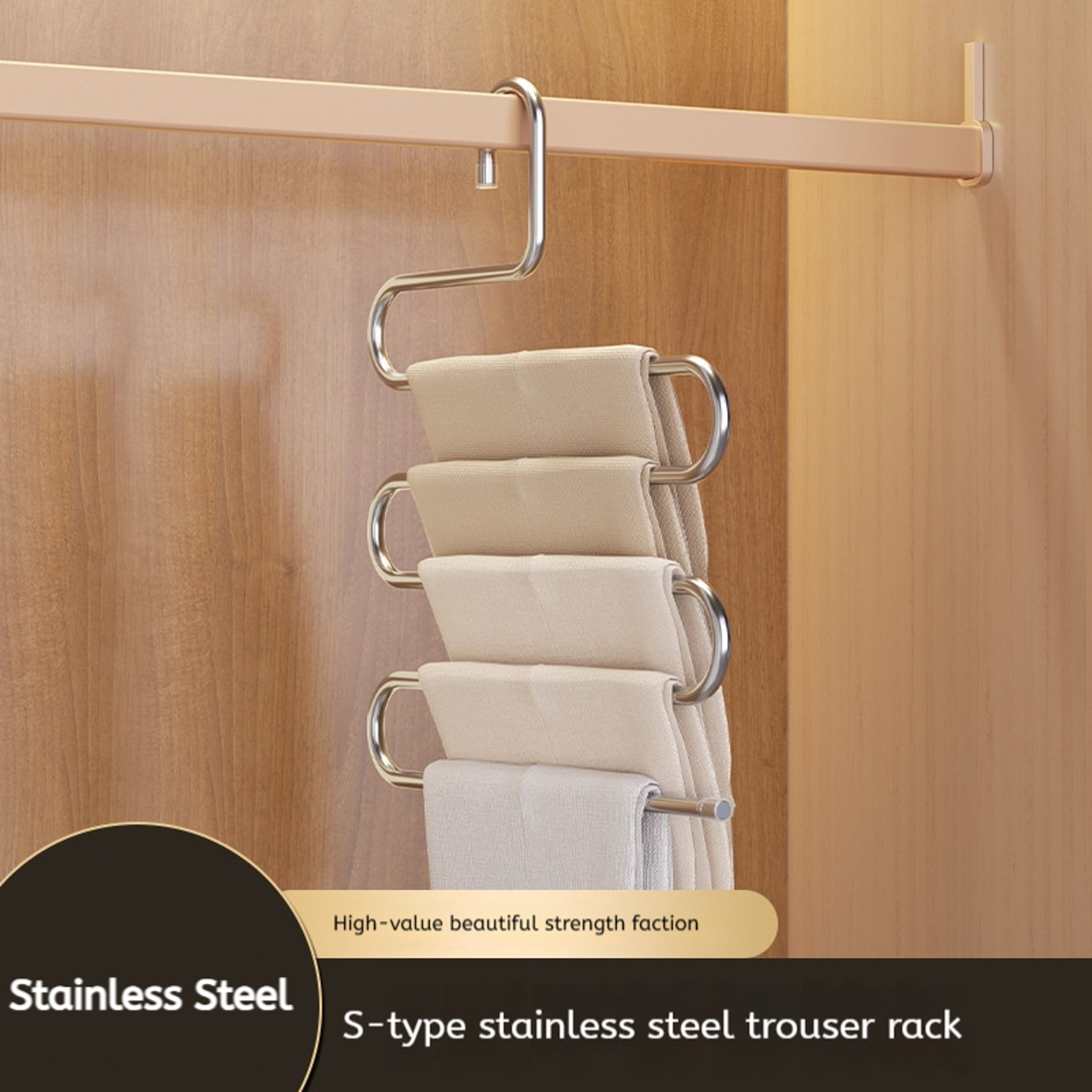 Multi-functional Layers Clothes Hangers Non-slip Pant Storage Rack for Clothing and Organization – view 6