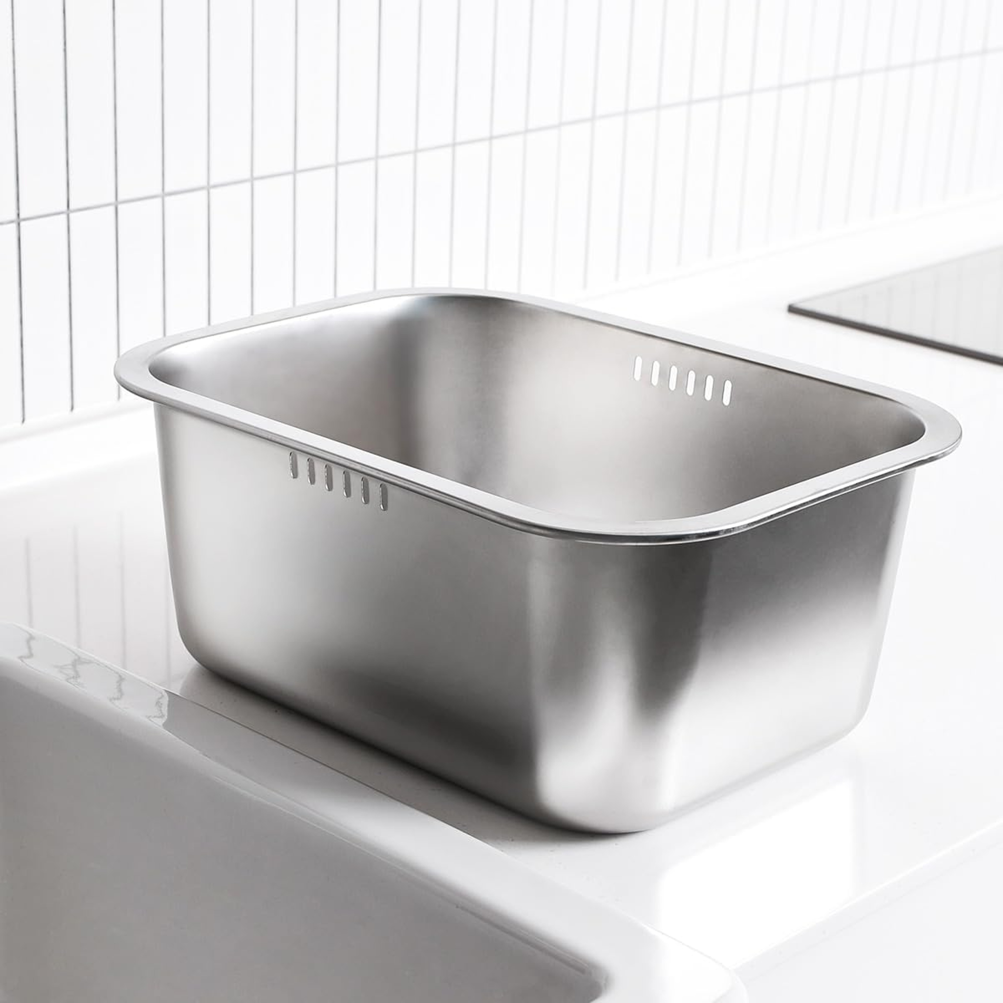 Multipurpose Kitchen Sink Bowl Portable Washing-up Bowl Stainless Steel Dishpan Vegetable Washing Basins – view 8