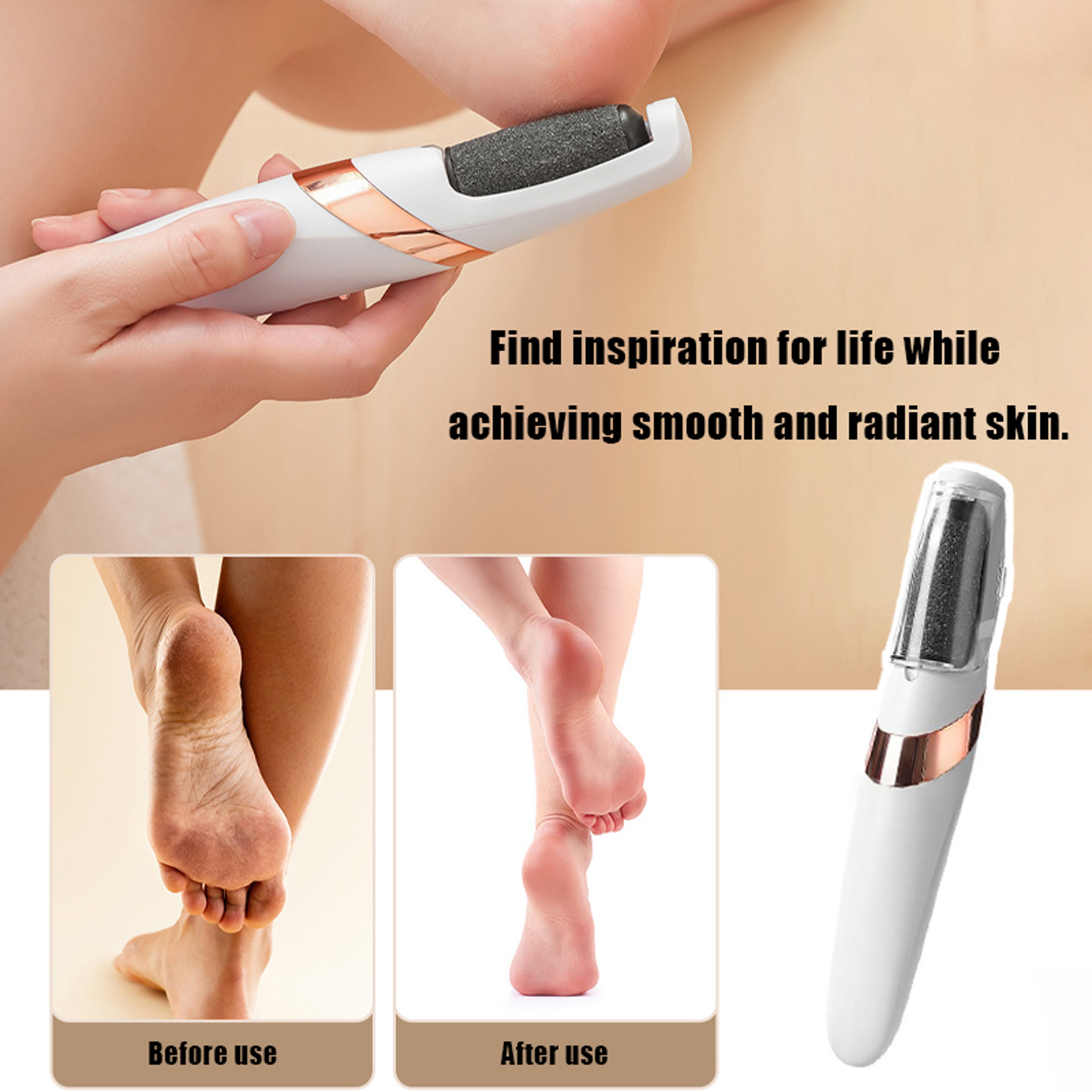 Portable Waterproof Electric Foot Callus Remover Rechargeable Pedicure Tool For Skin Removal Care 3