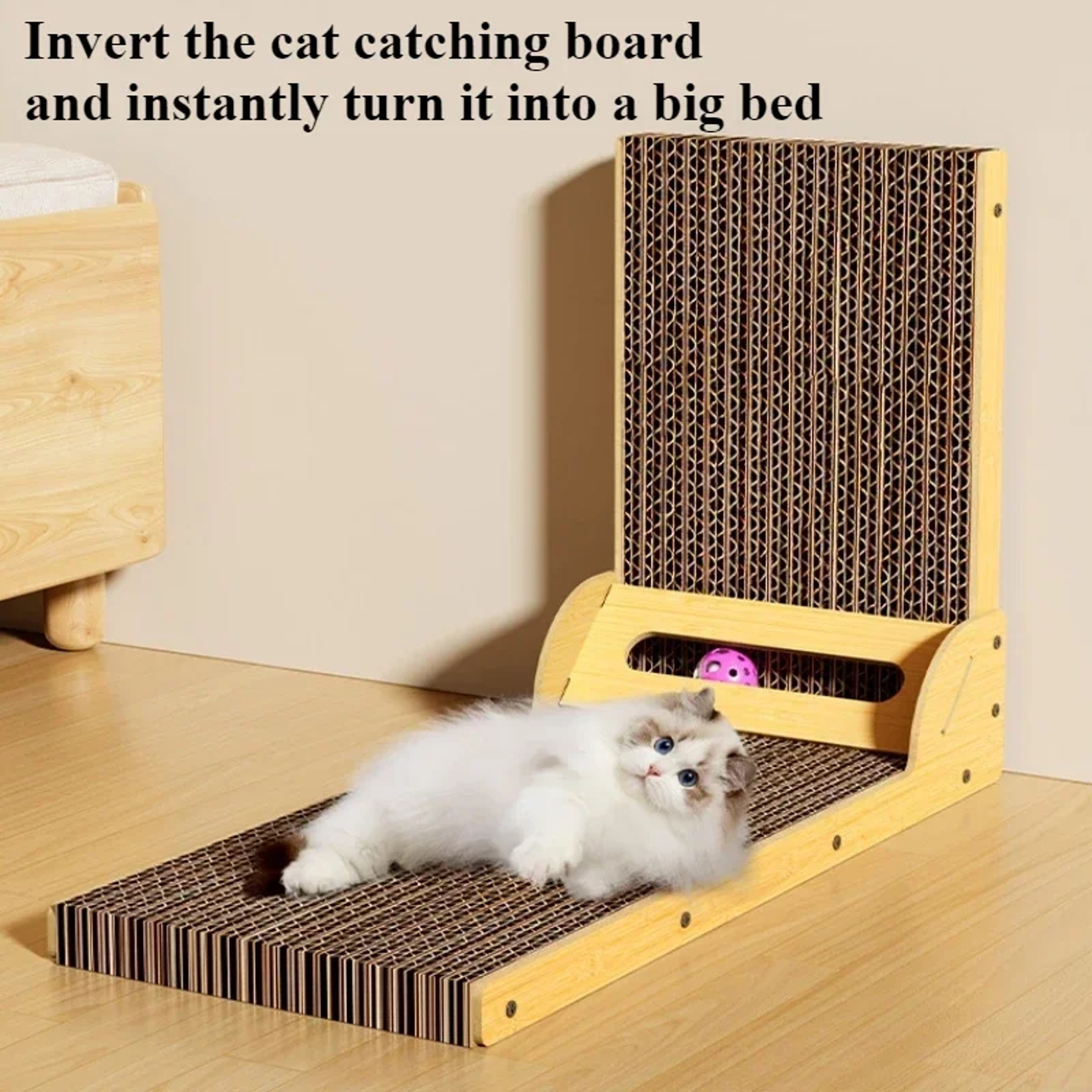 Cat Scratching Board Lshaped Detachable Wooden Wear Resistant Scratch Resistant Furniture Protector 2