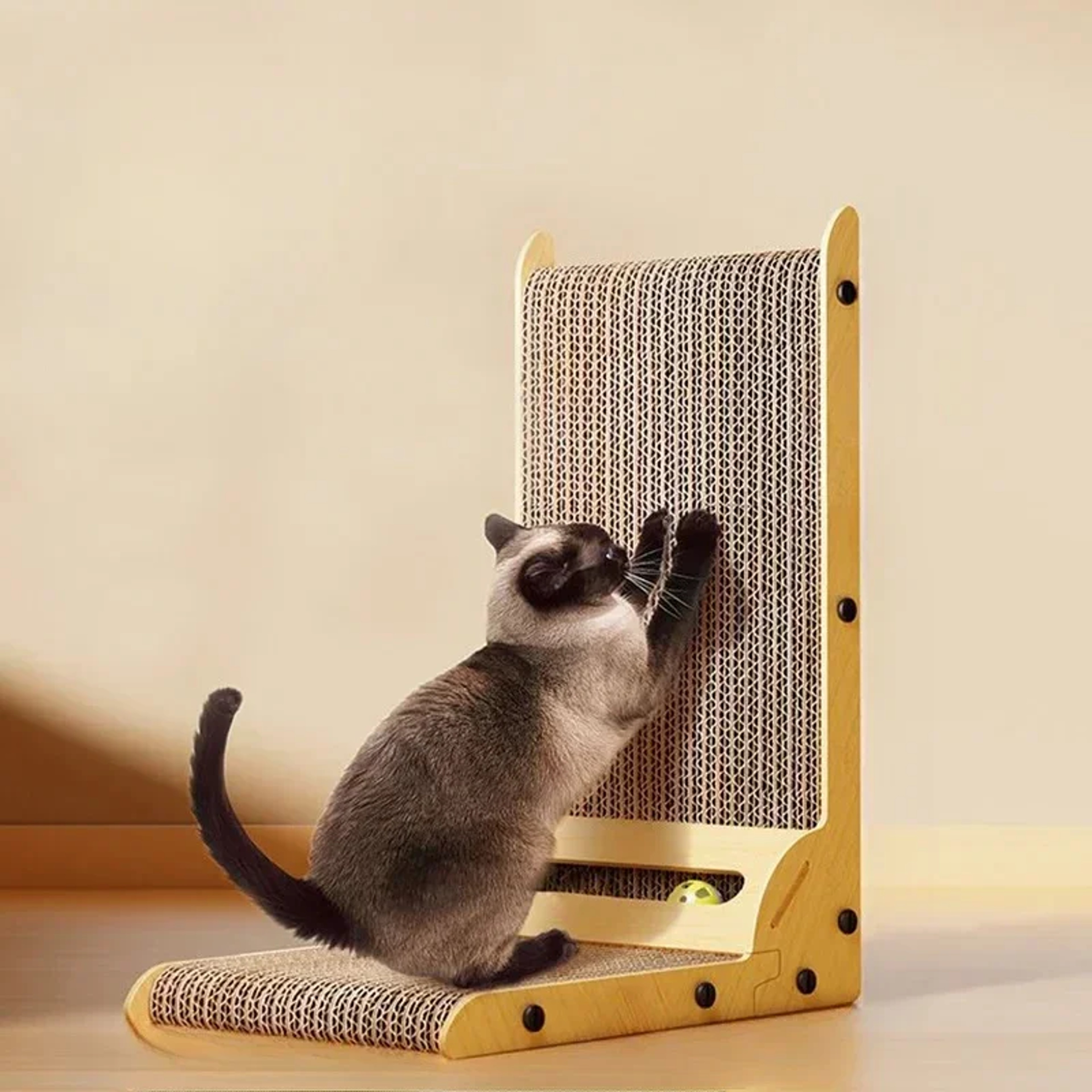 Cat Scratching Board Lshaped Detachable Wooden Wear Resistant Scratch Resistant Furniture Protector 4