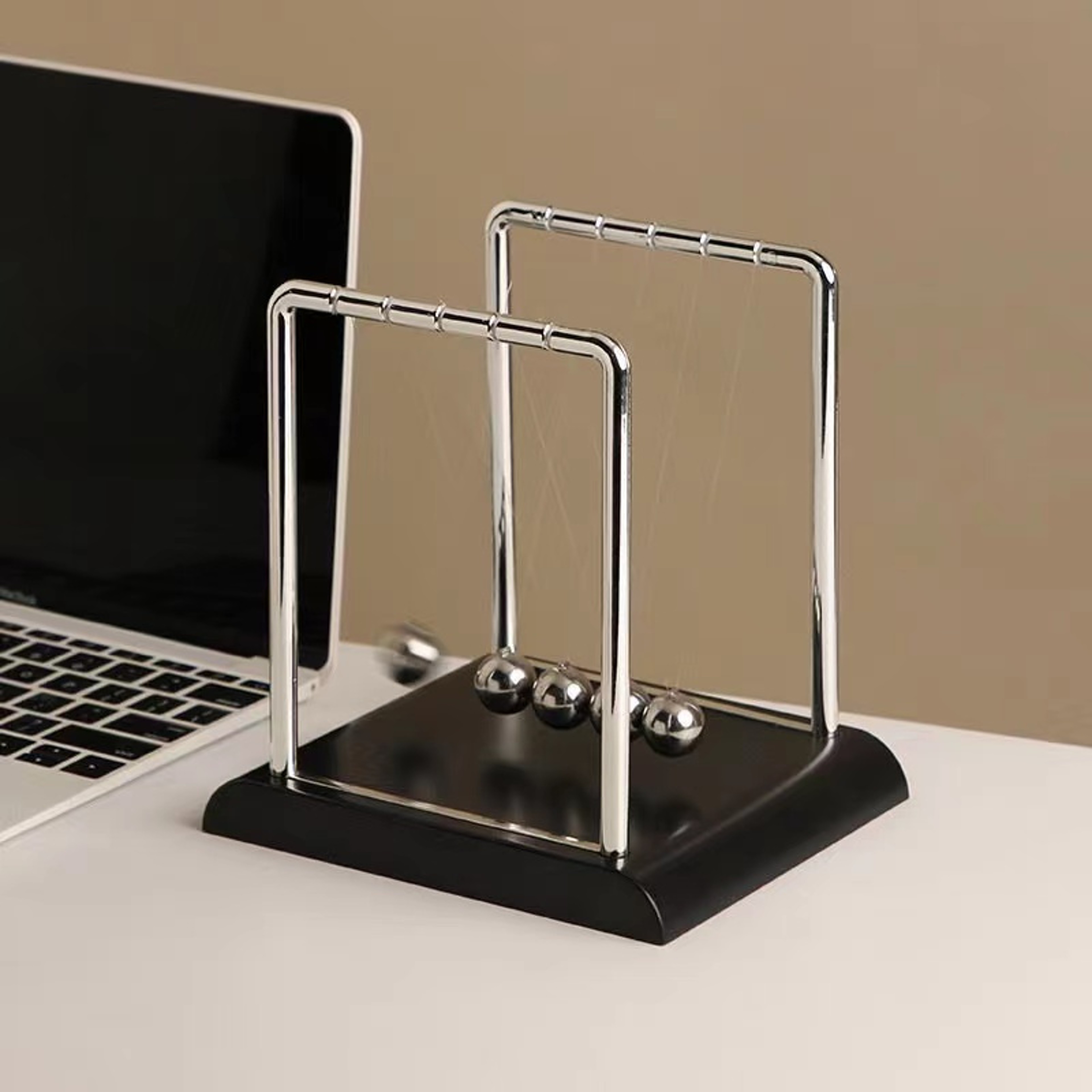 Newton Pendulum Balance Balls, Stylish Desk Decor, Educational Toy for Office and Home – view 2