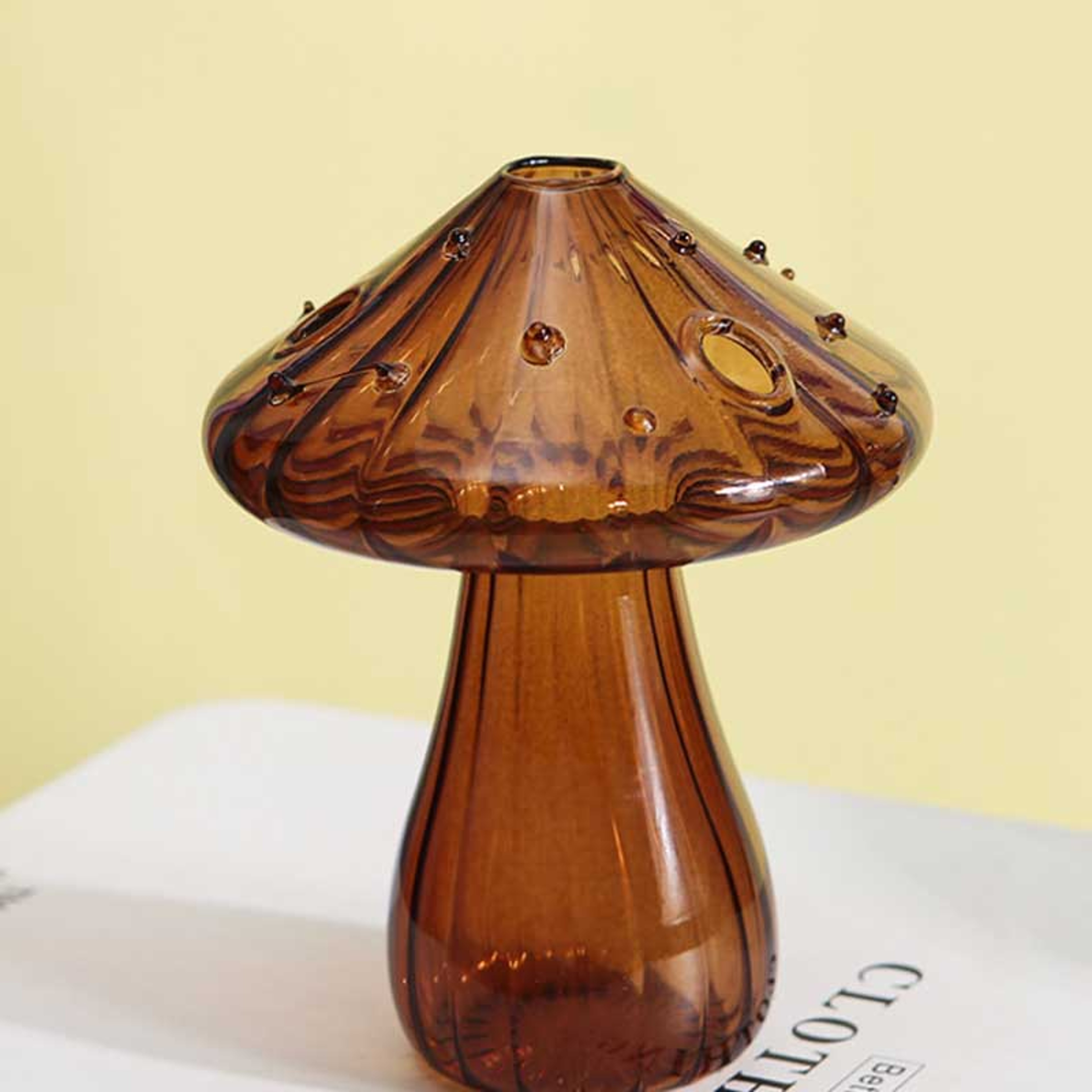 Colourful Mushroom Vase Creative Transparent Glass Hydroponic Aromatherapy Vase for Living Room Desktop Art Decoration – view 4