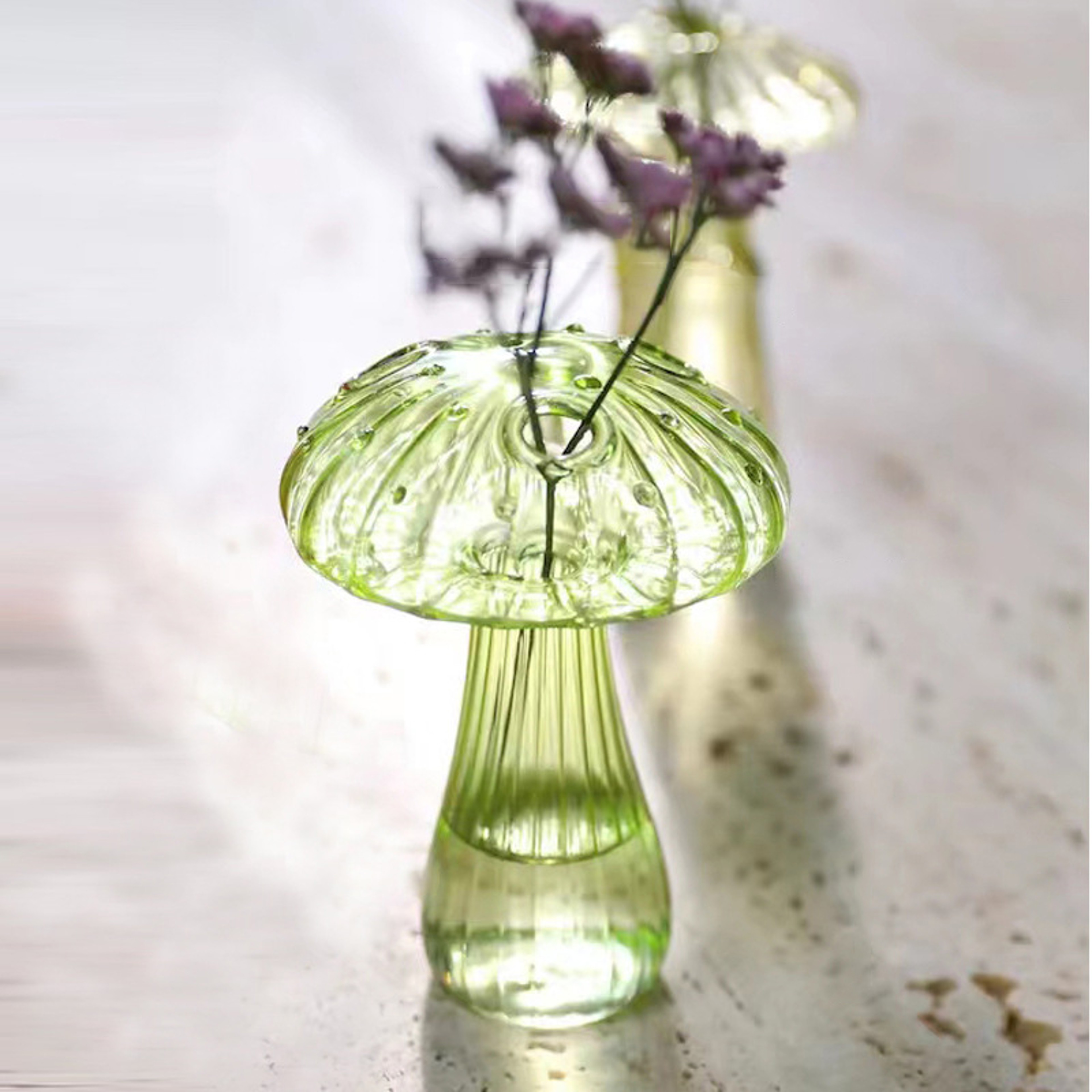 Colourful Mushroom Vase Creative Transparent Glass Hydroponic Aromatherapy Vase for Living Room Desktop Art Decoration – view 9
