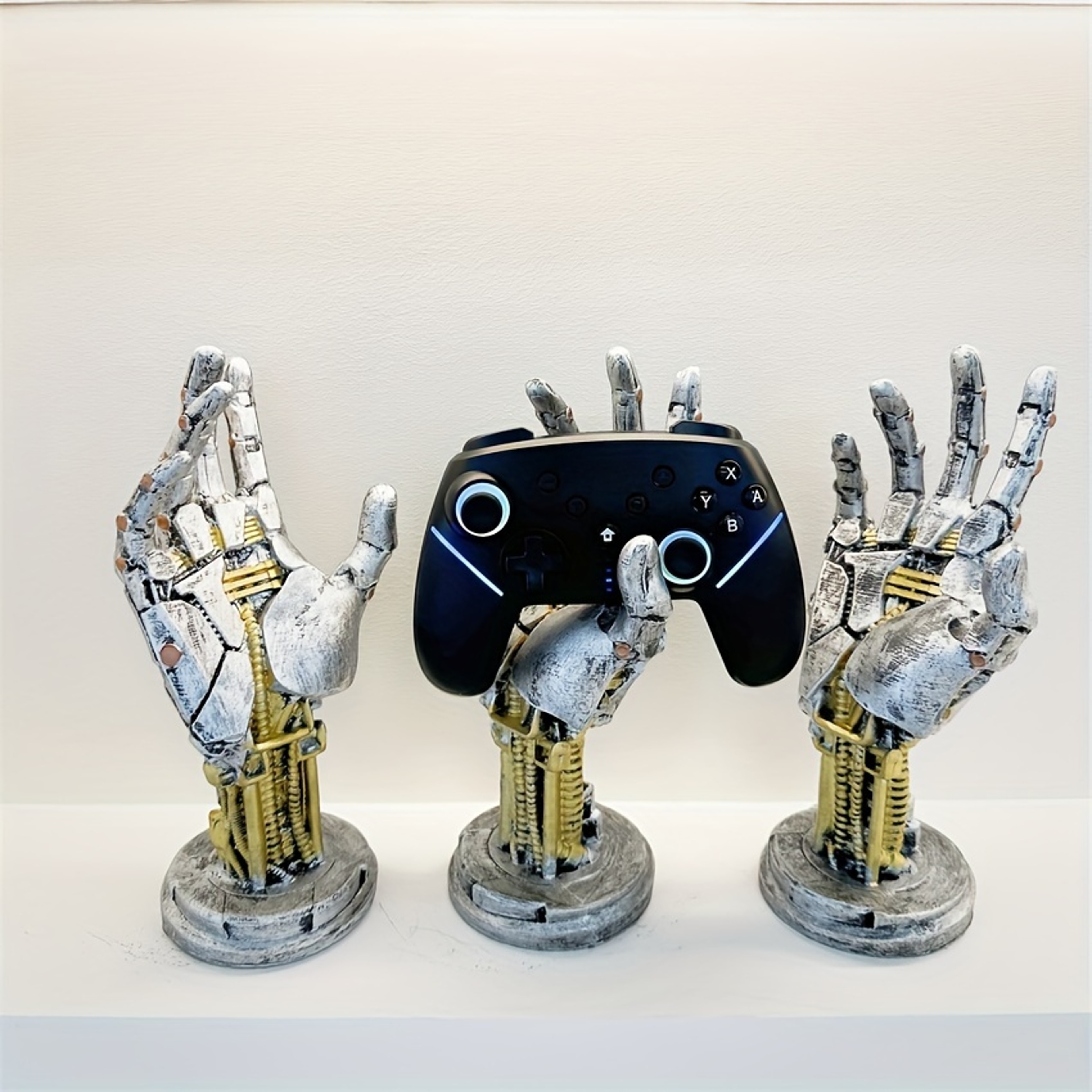 Multifunctional Desktop Decoration Cyberpunk 3D Gamepad Holder SciFi Mechanical Style Home Perfect  1