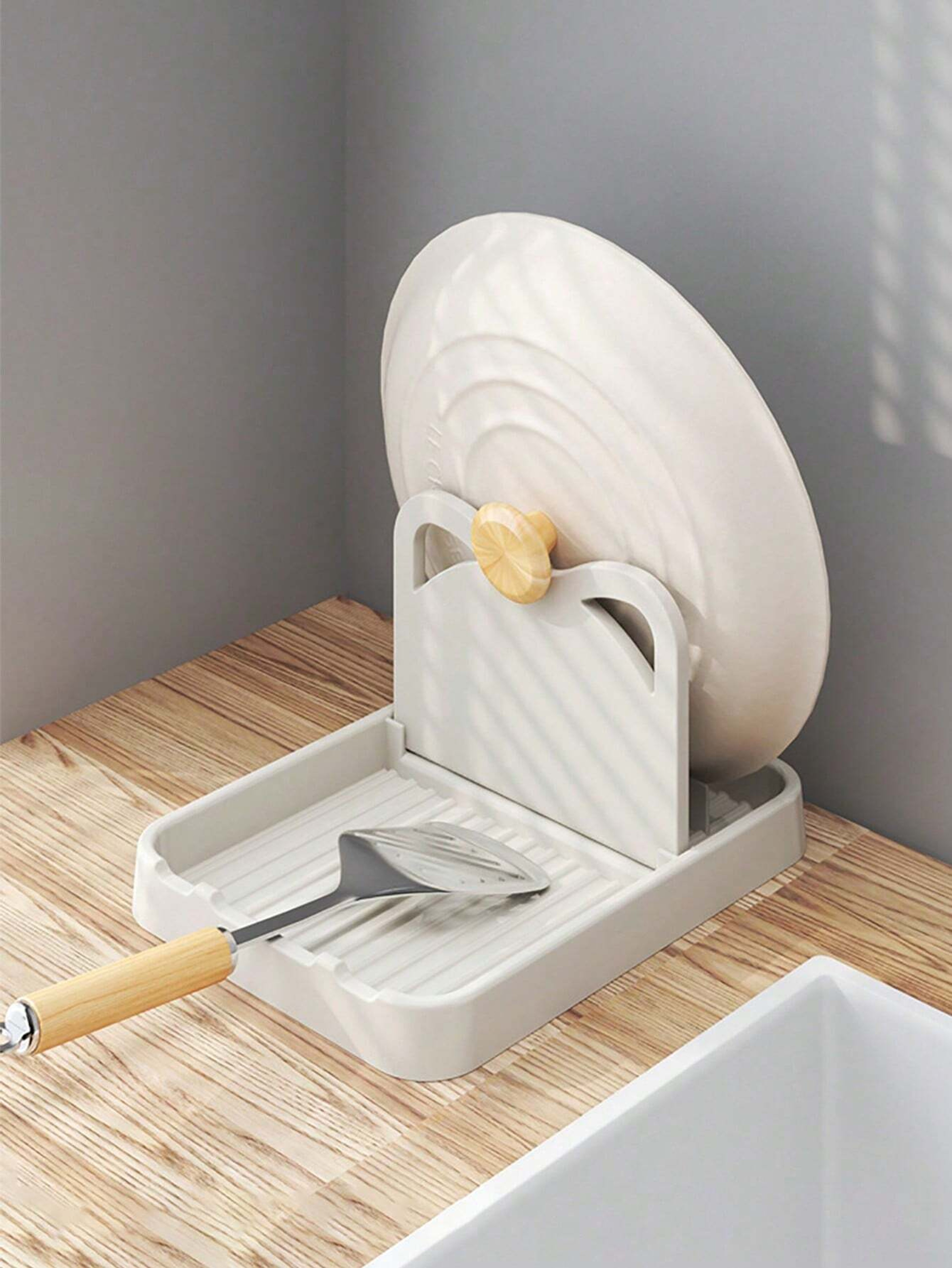 Pan Pot Lid Holder Stand Multifunctional Cover Rack Spoon Rest Pot Lid Spatula Storage Shelf For Ki 1