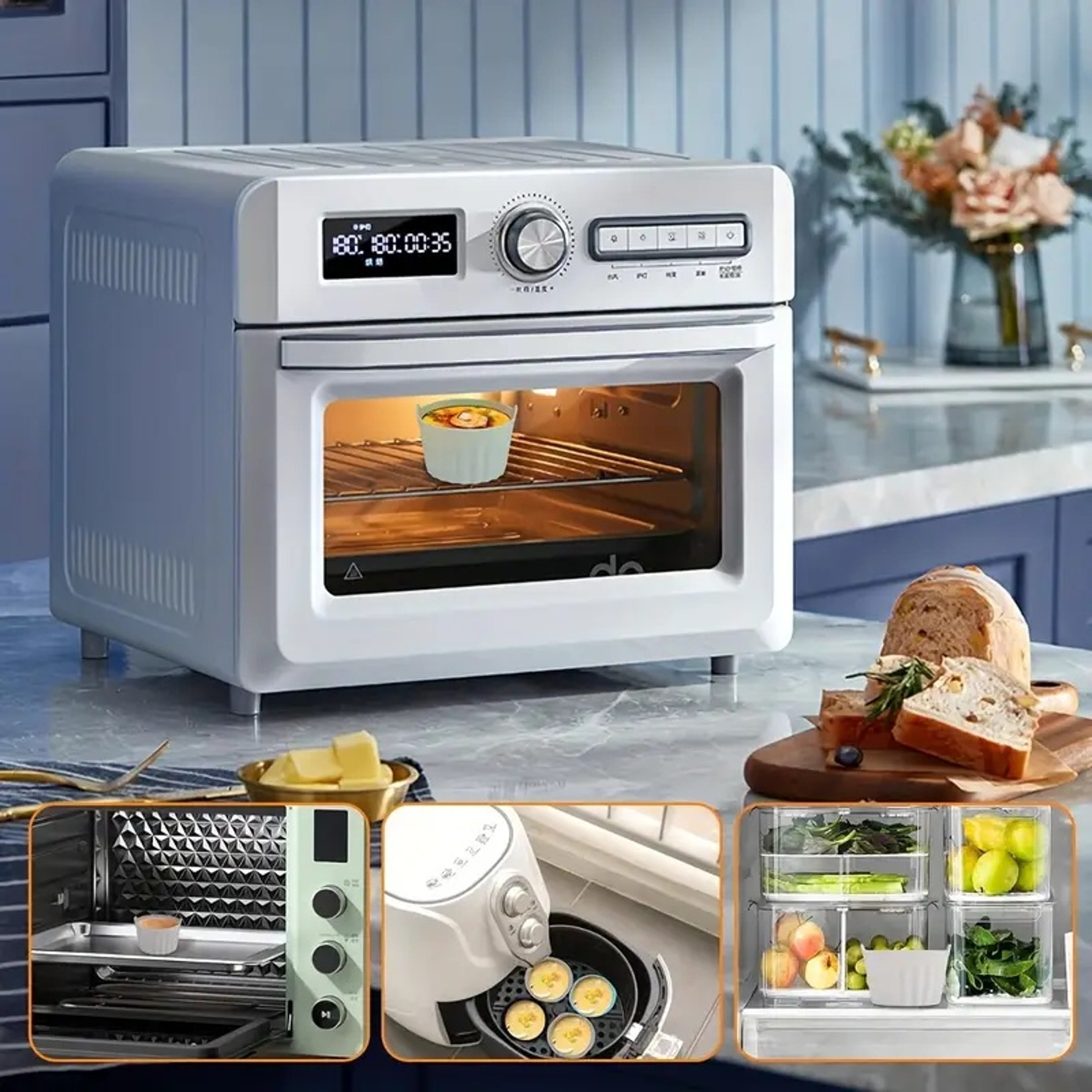 Nonstick Silicone Air Fryer Muffin Egg Poacher Ramekins Cupcake Moulds Easy Release Microwave Baking Cups – view 3