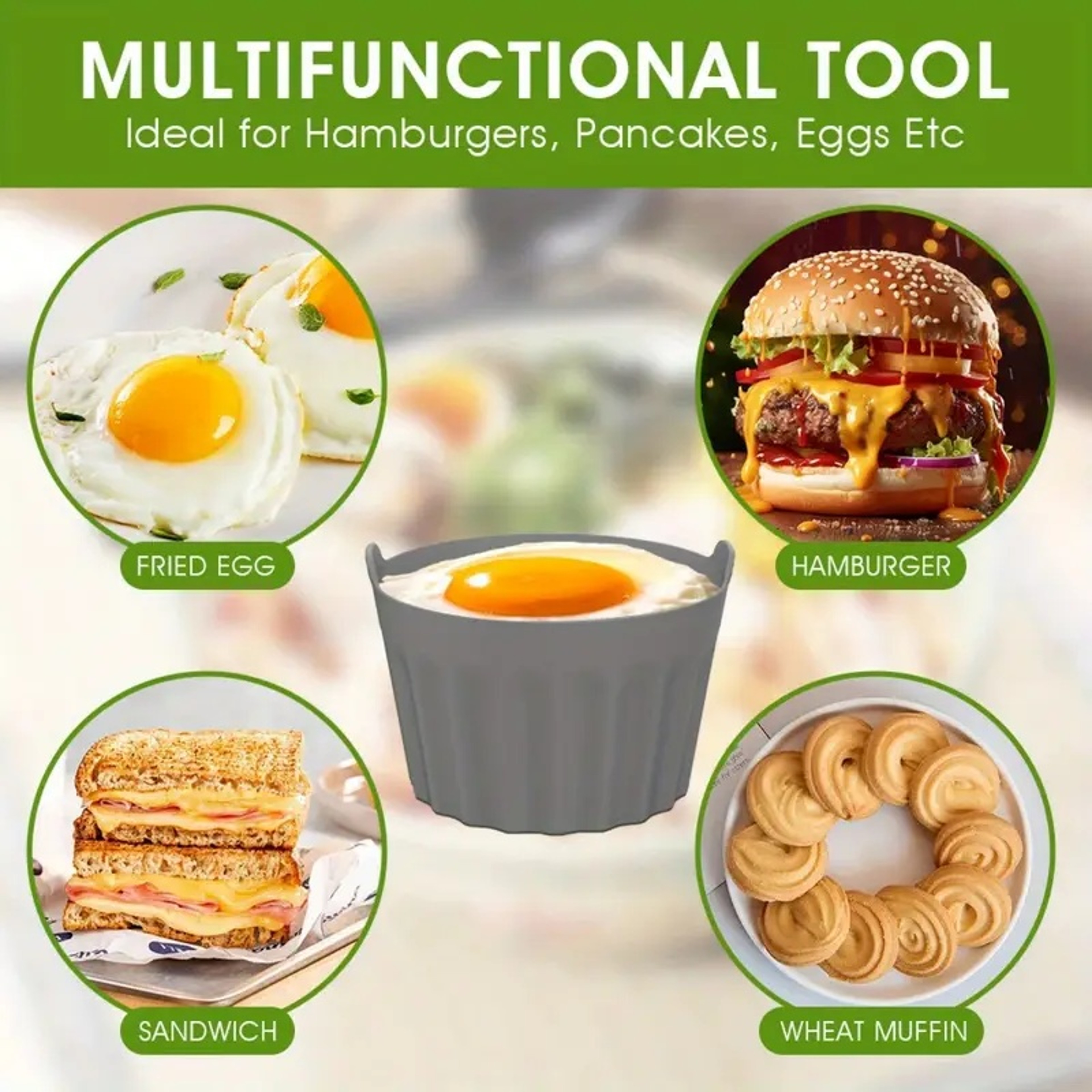 Nonstick Silicone Air Fryer Muffin Egg Poacher Ramekins Cupcake Moulds Easy Release Microwave Baking Cups – view 5