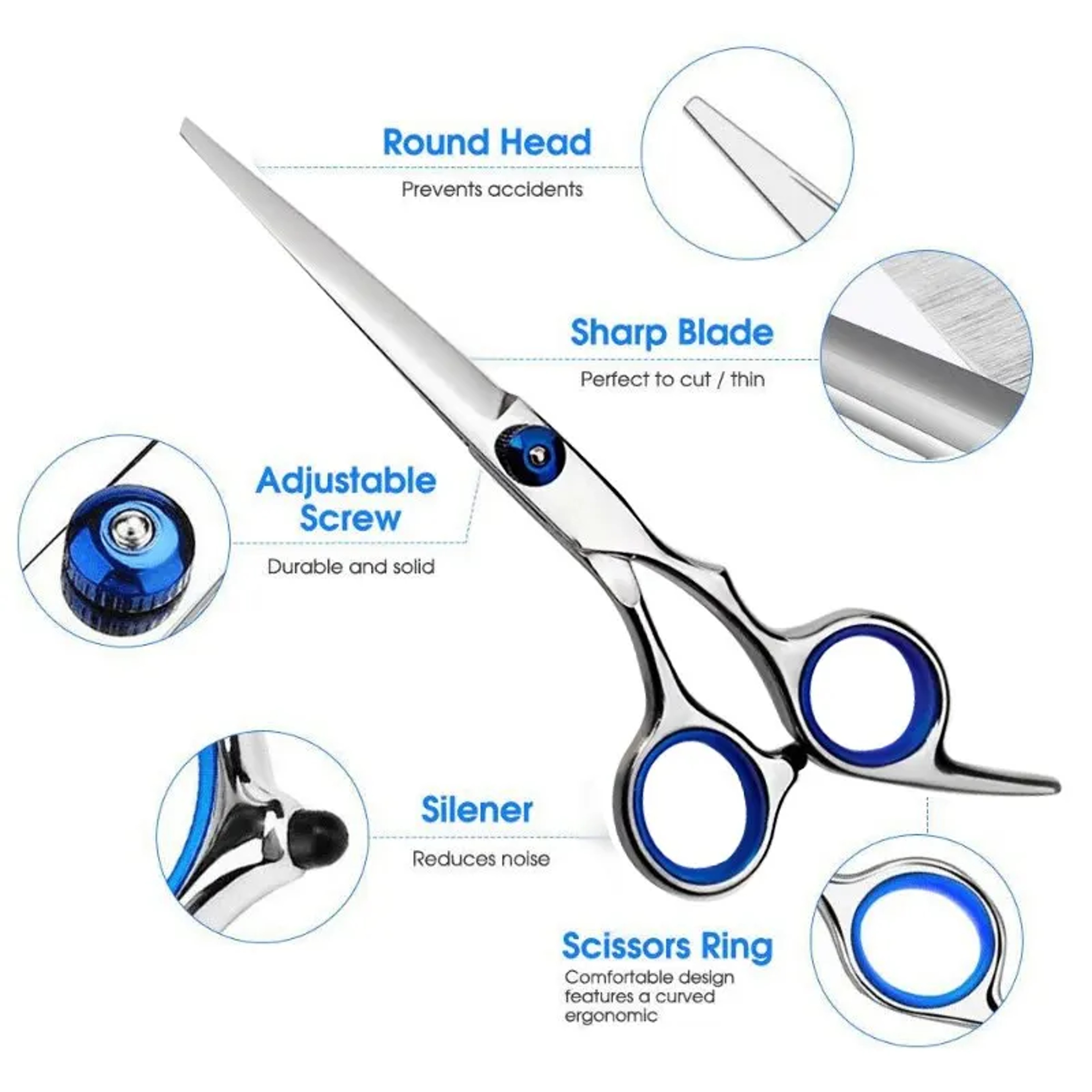 Professional Hairdressing Scissors Stainless Steel Barber Shear Cutting Thinning Shears For Home Sa 4