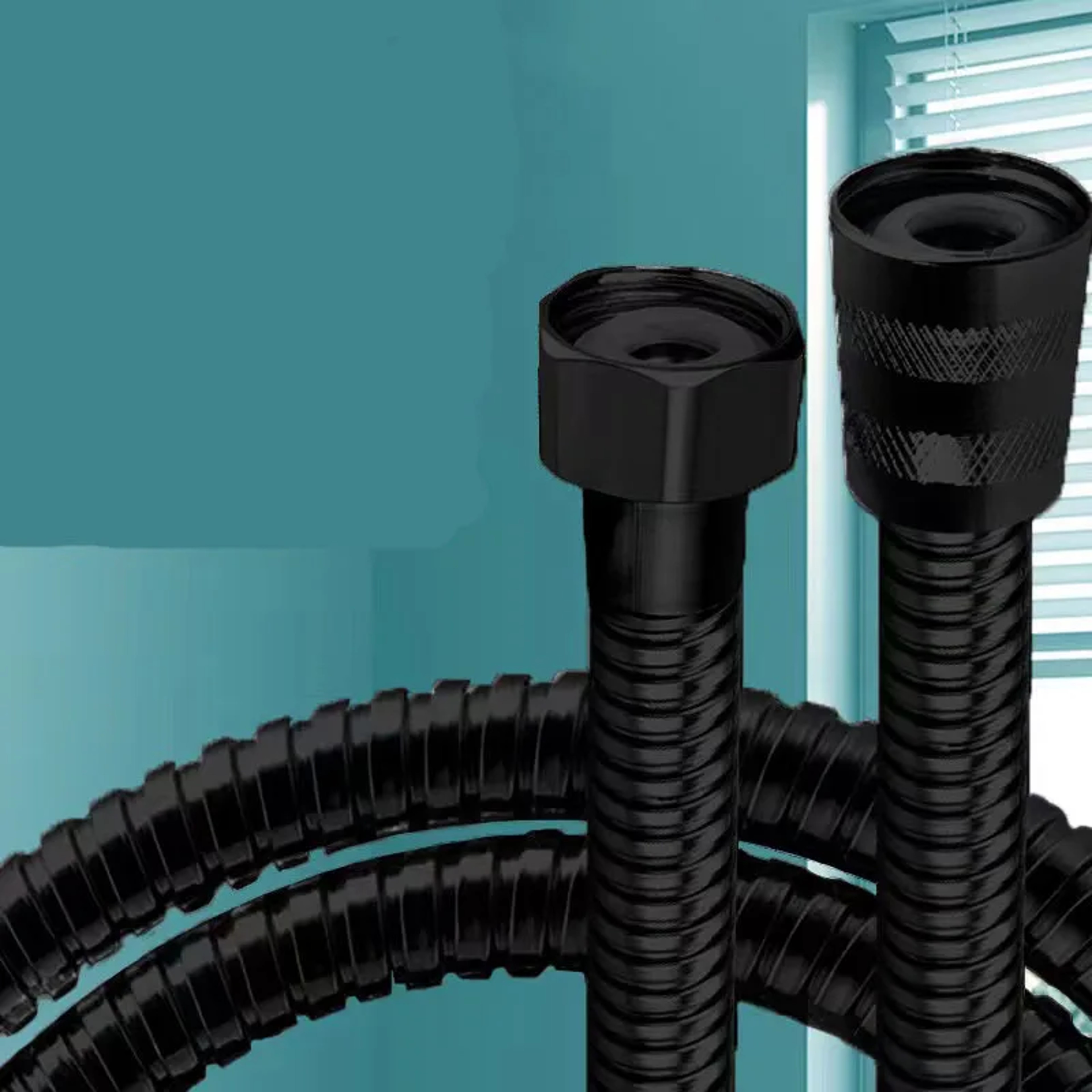 Stainless Steel Black Hose Extension Pipe for Bathroom Shower and Water Pipe – view 2