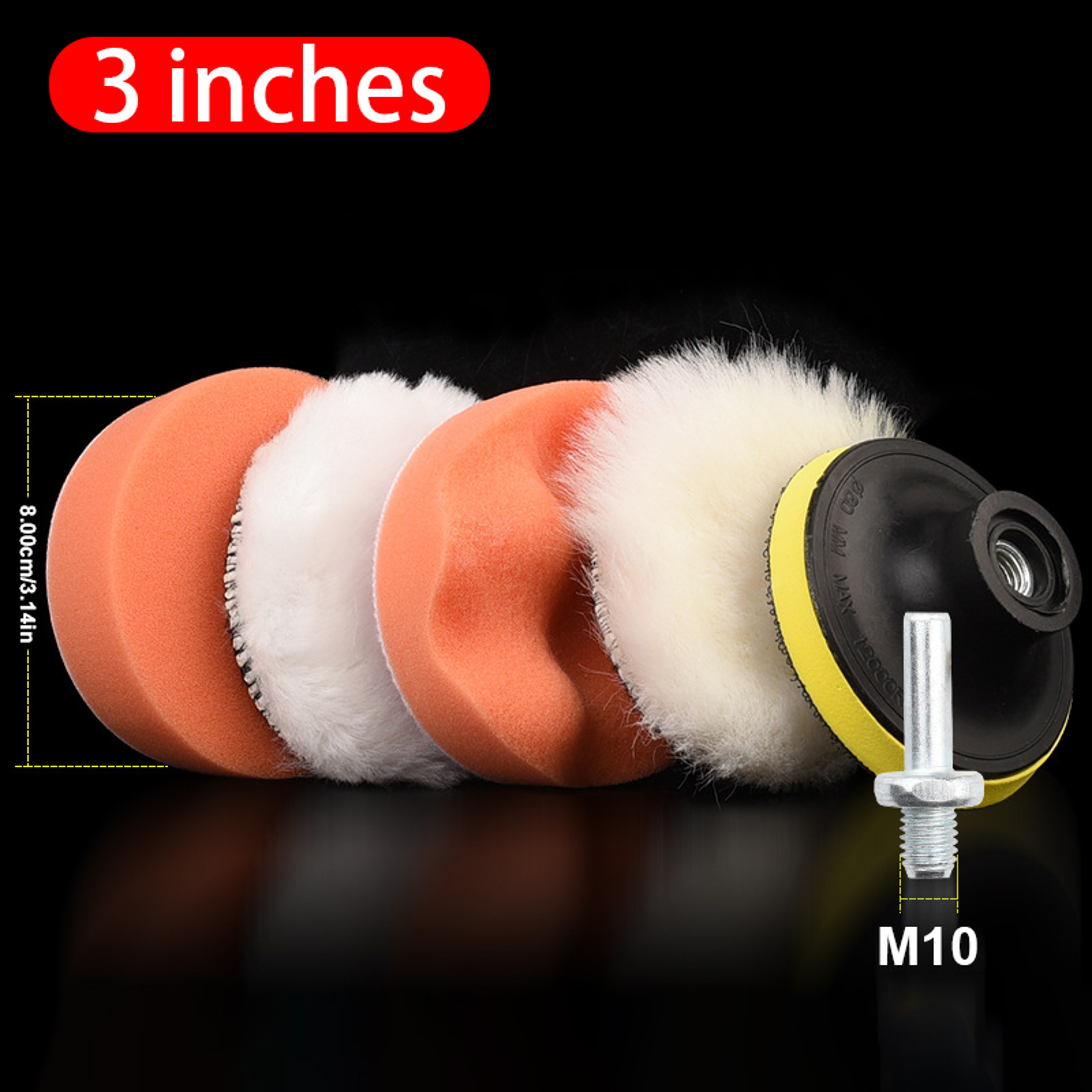 Car Polishing Sponge Pads Kit Foam Pad Buffer Kit Polishing Machine Wax Pads For Removing Scratches 5