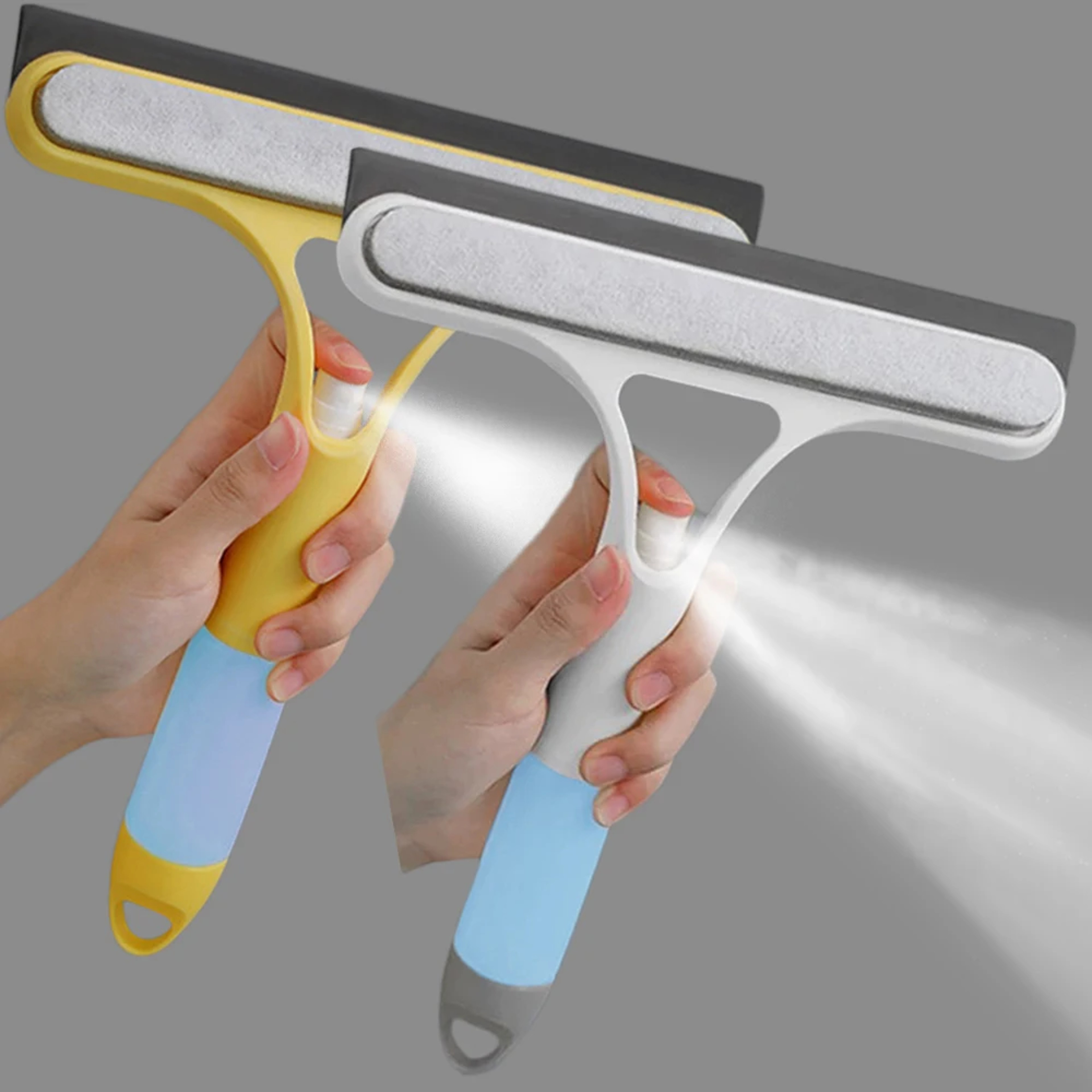 Multi Function Glass Window Wiper with Microfiber Scrub, Spray Bottle and Squeegee for Household and Car Cleaning – view 1