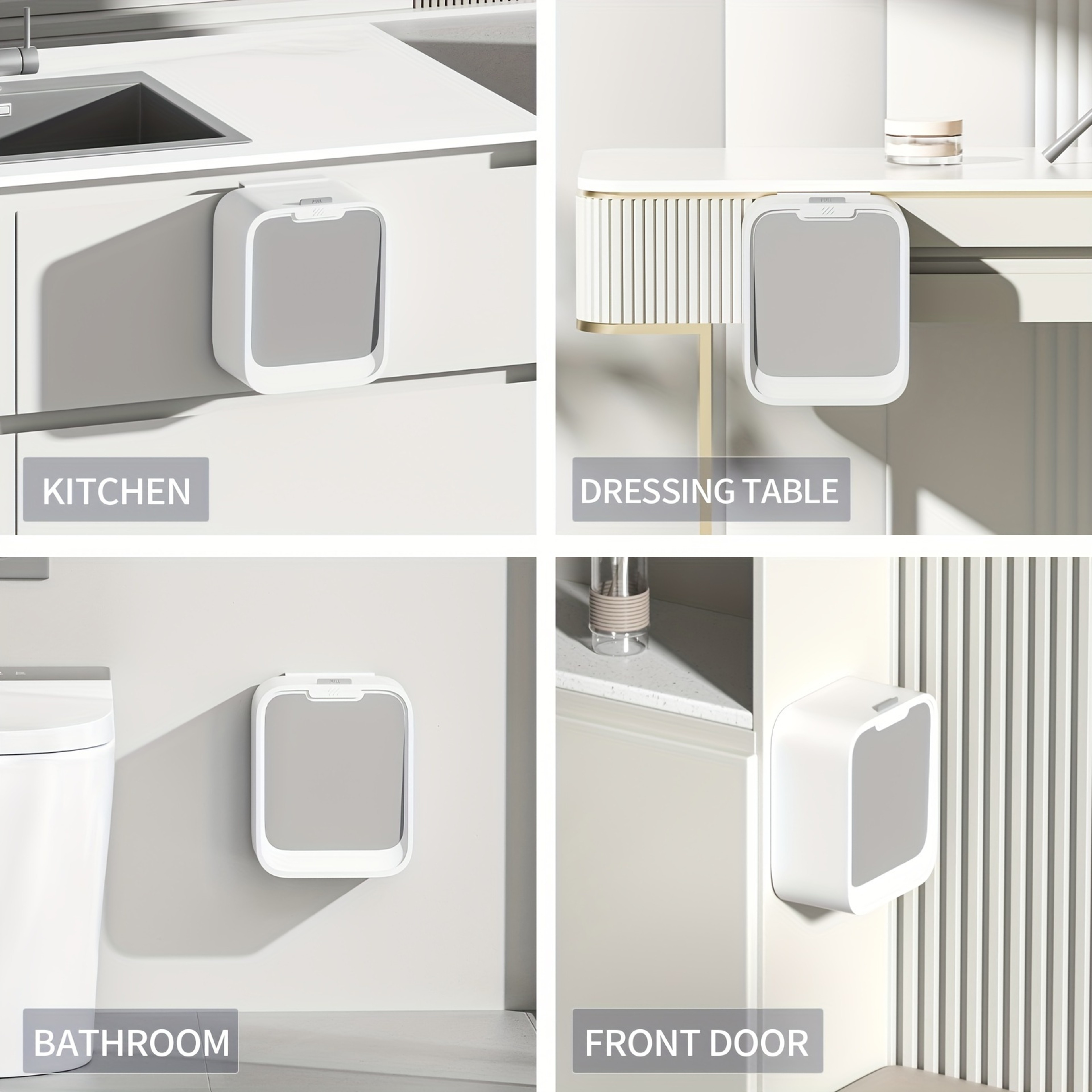 Motion Sensor Waste Bin Wall Mounted Hanging Trash Can With Lid For Under Sink Kitchen Cabinet Door 3
