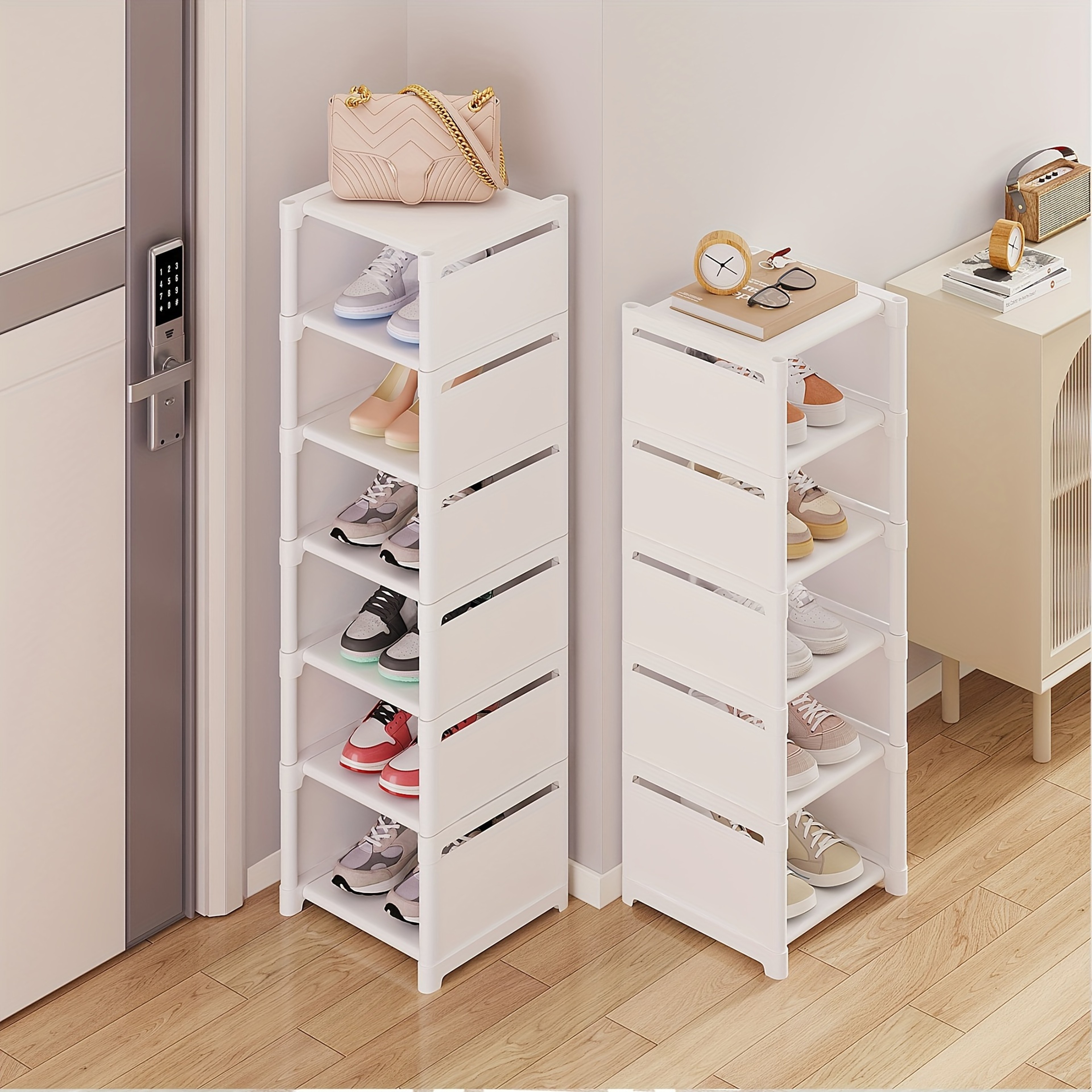 MultiTier Metal Frame Shoe Rack Space Saving For Sneakers Sandals Entryway Easy Assembly Fabric She 1