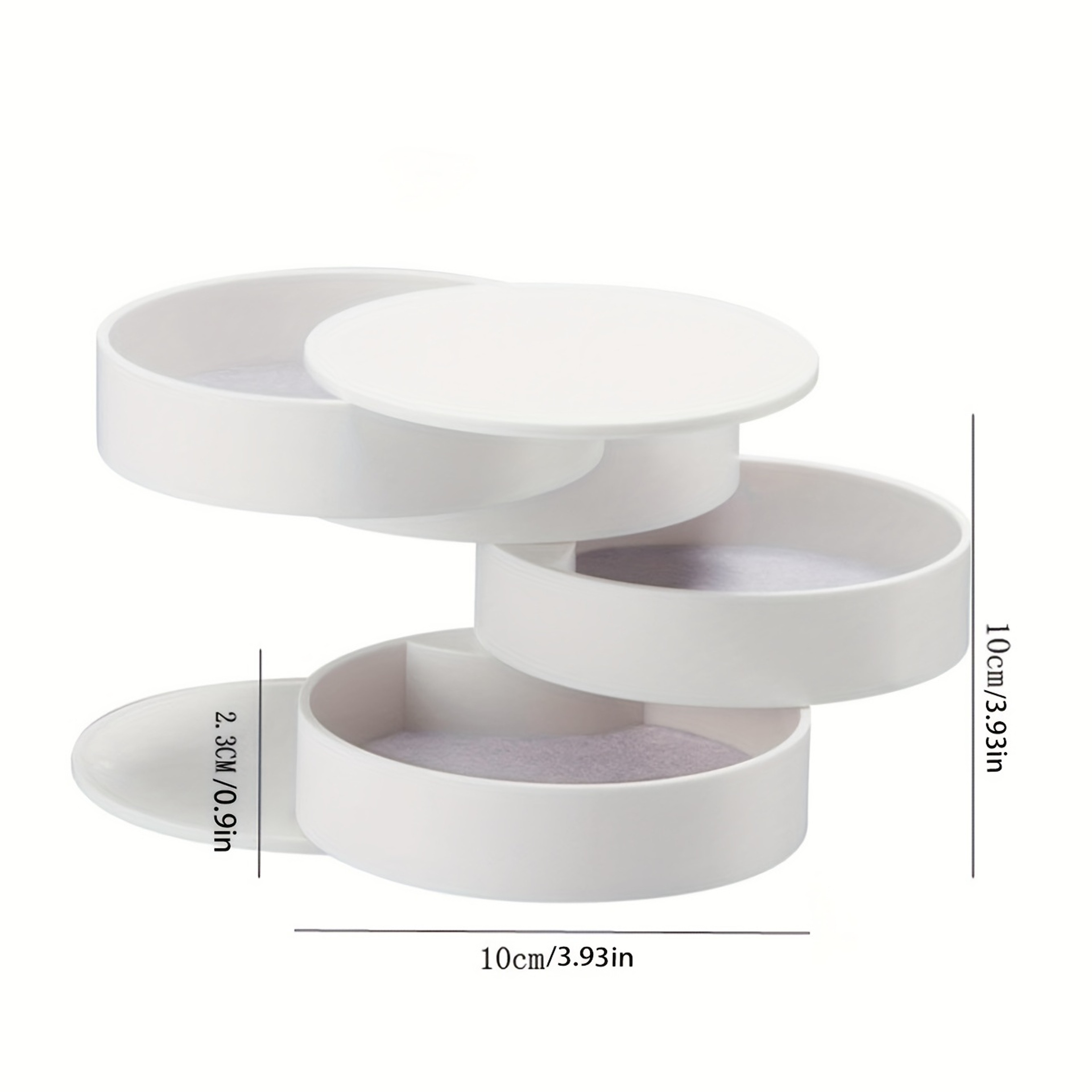 Multilayer Rotating Desktop Storage Box Makeup Jewelry Organizer Dustproof Jewelry Storage Box With 3