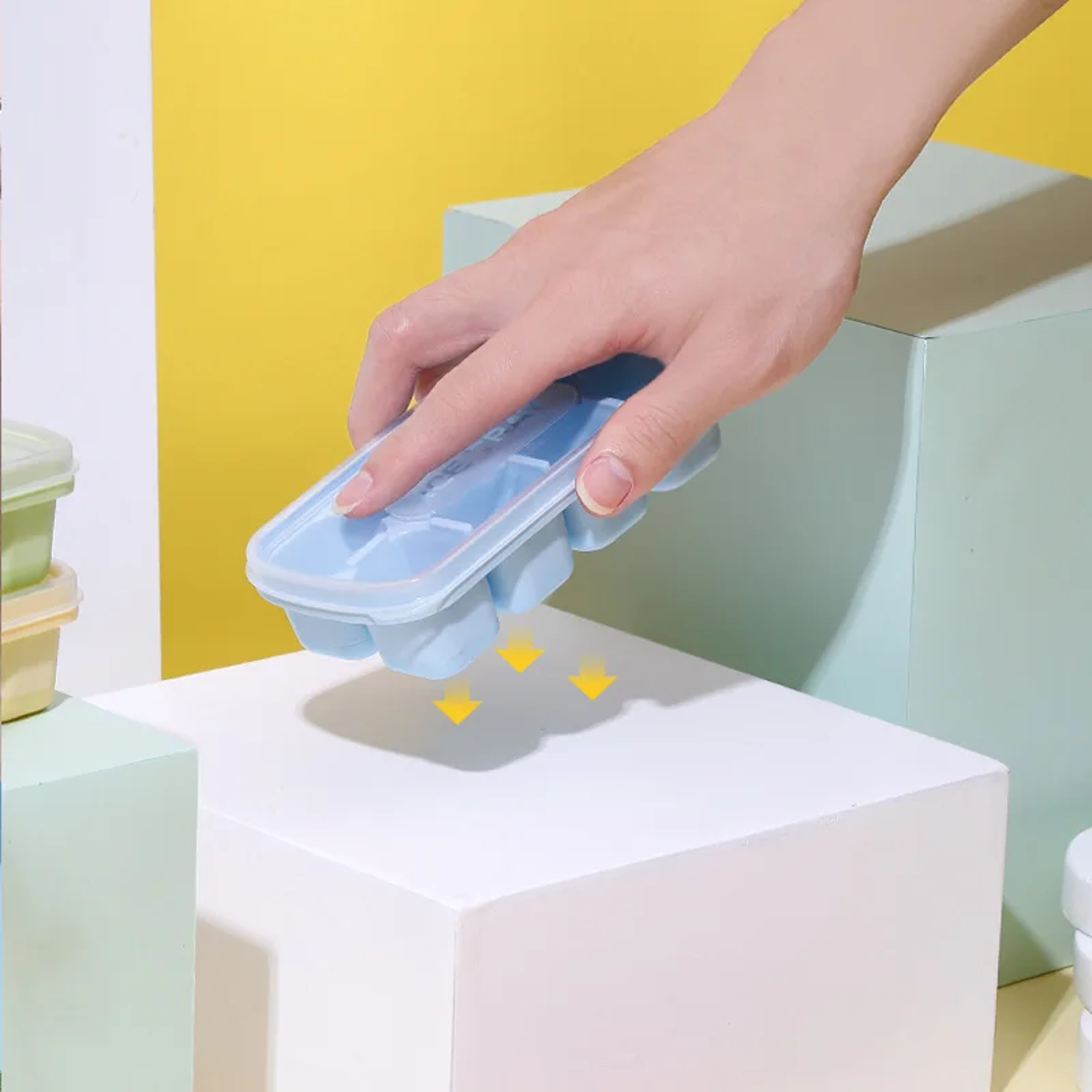 Reusable Square Ice Cube Trays For Freezer Block Ice Molds Ice Maker For Cocktails Whiskey 4
