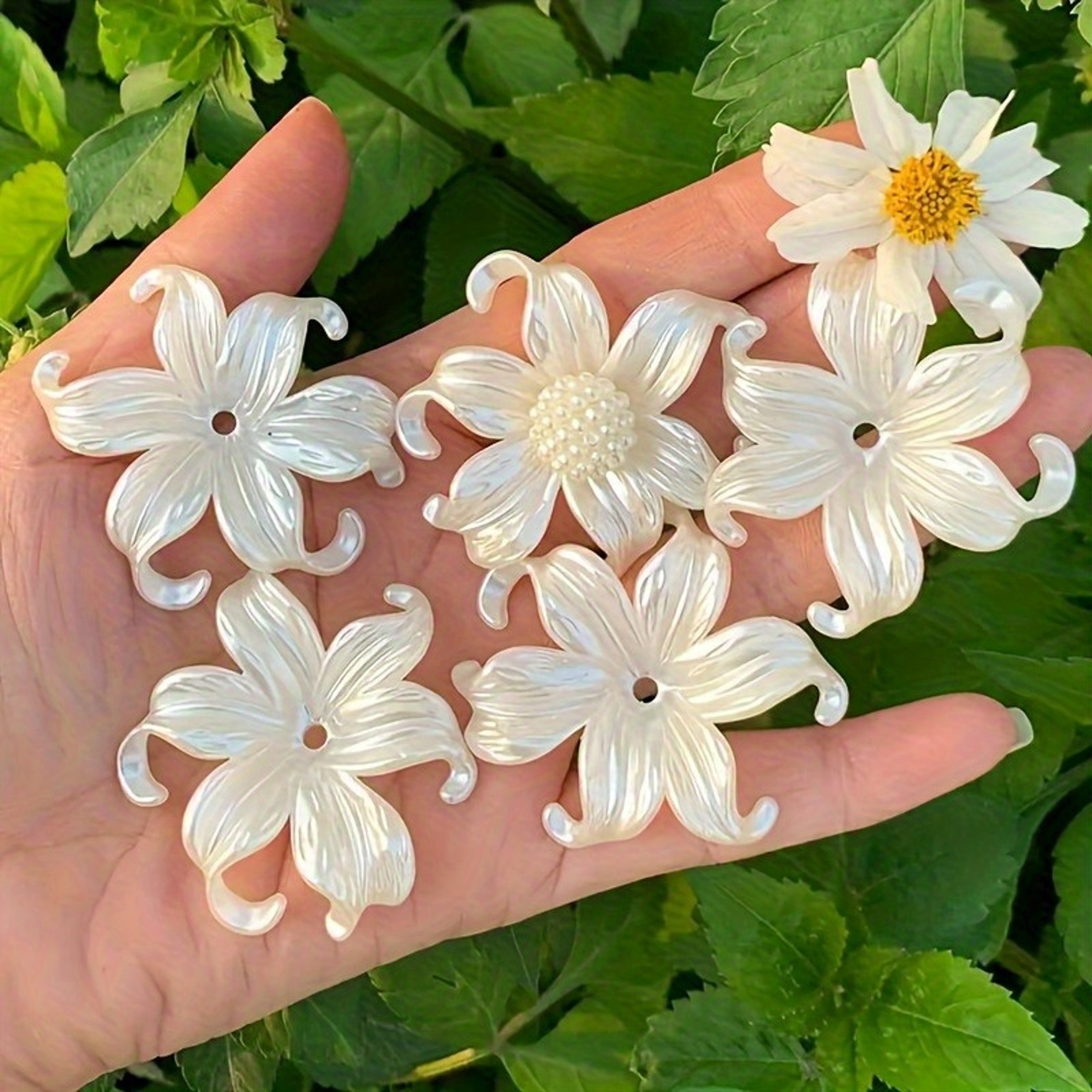 Iris Flower Plastic Beads for Handcrafted Necklaces, Earrings, Keychains, DIY Jewelry Making Supplies – view 3