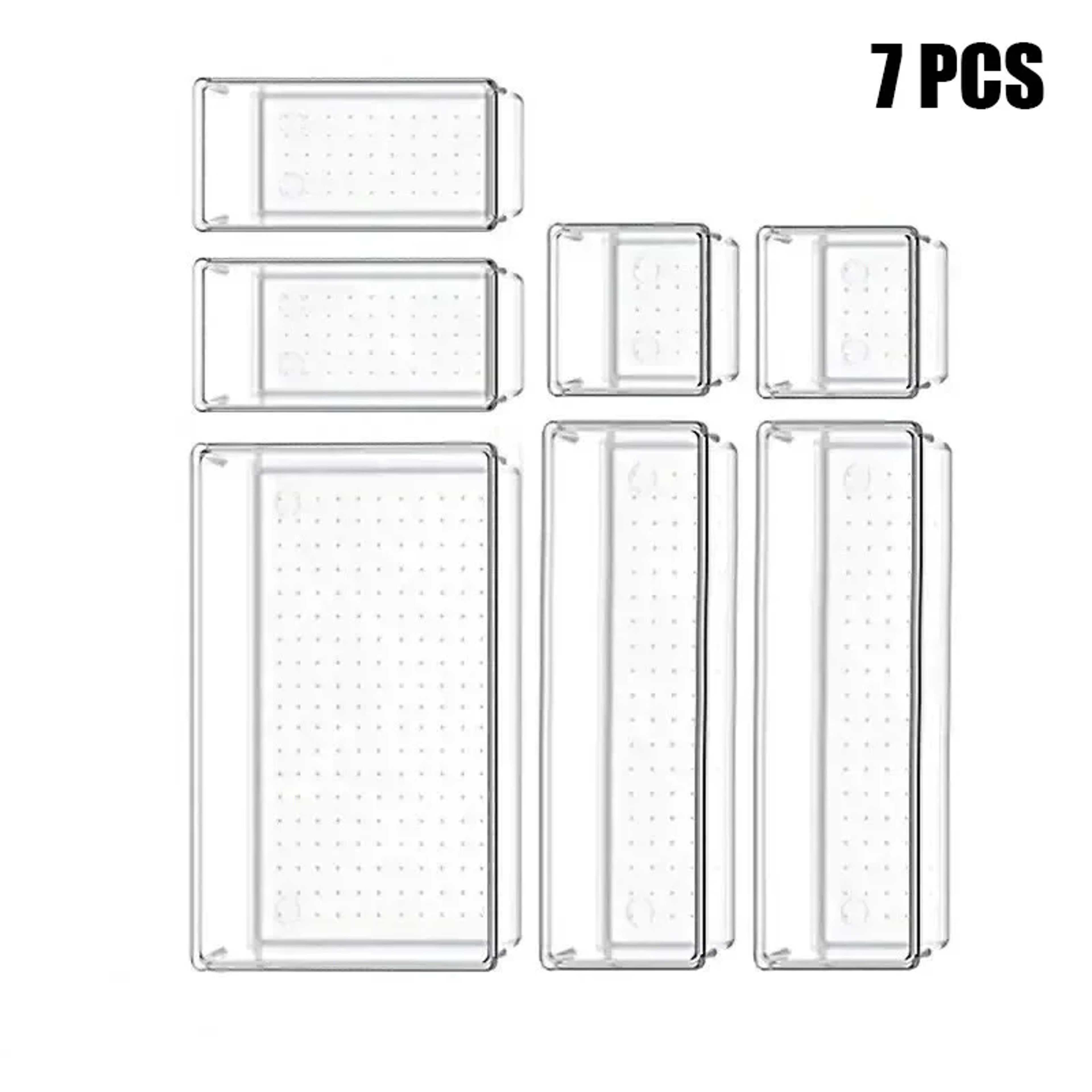 Versatile Drawer Organizer Set Clear Plastic Trays And Dividers For Makeup And Kitchen Storage 6