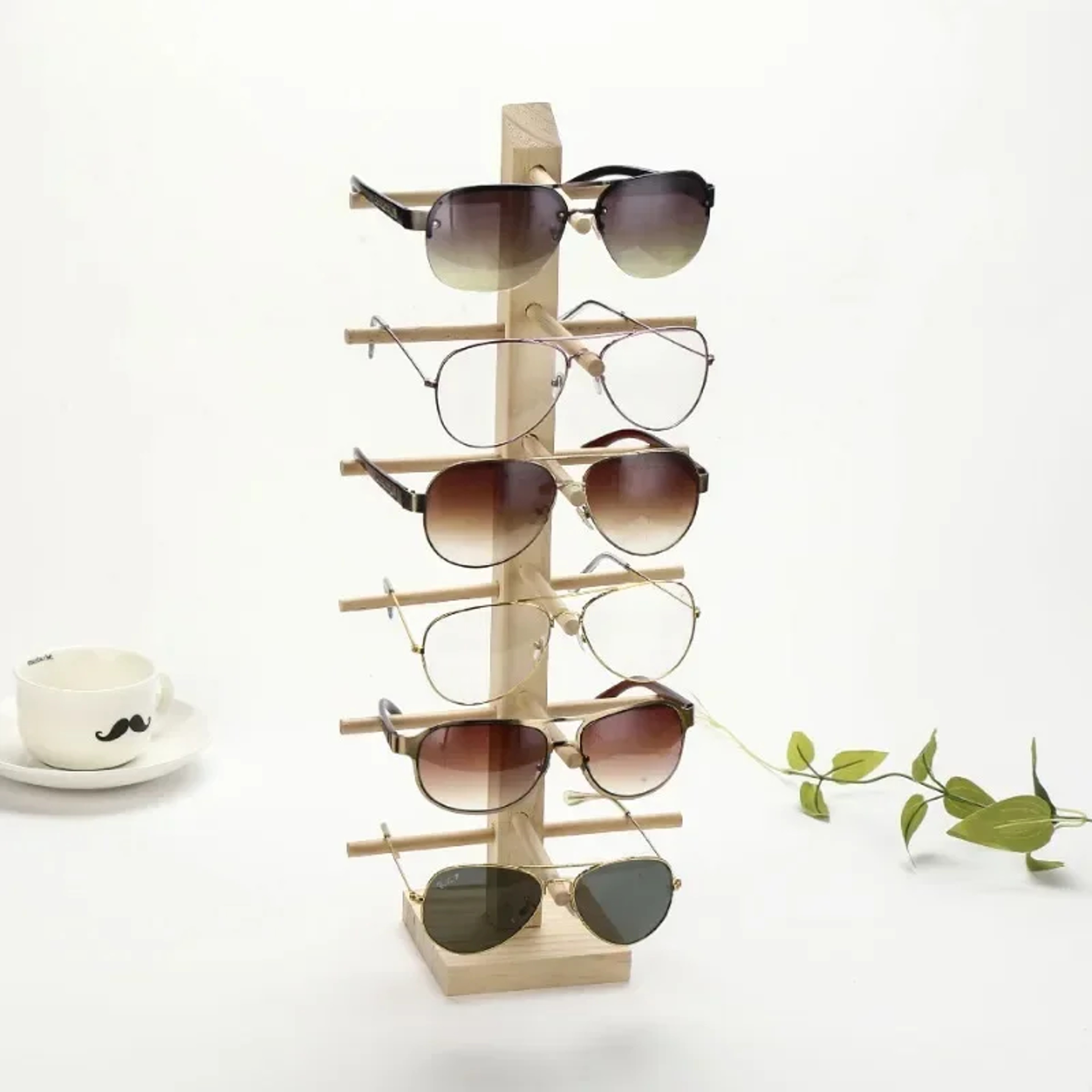 Elegant Multi-Layer Wooden Sunglass Display Rack Eyeglass & Jewelry Showcase for Multiple Pairs – view 3
