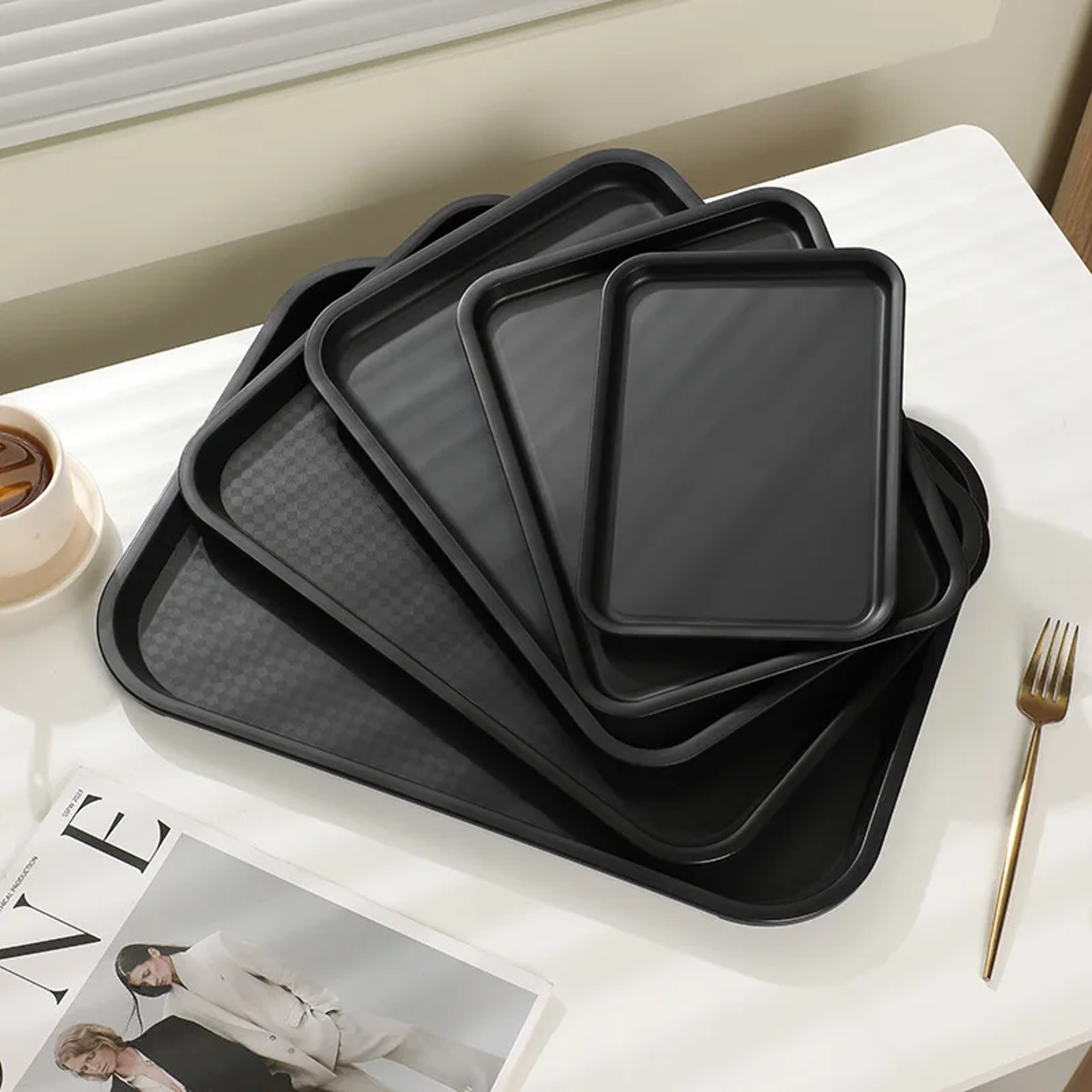 Non-Slip Melamine Serving Tray for Restaurants & Tea Service – view 3