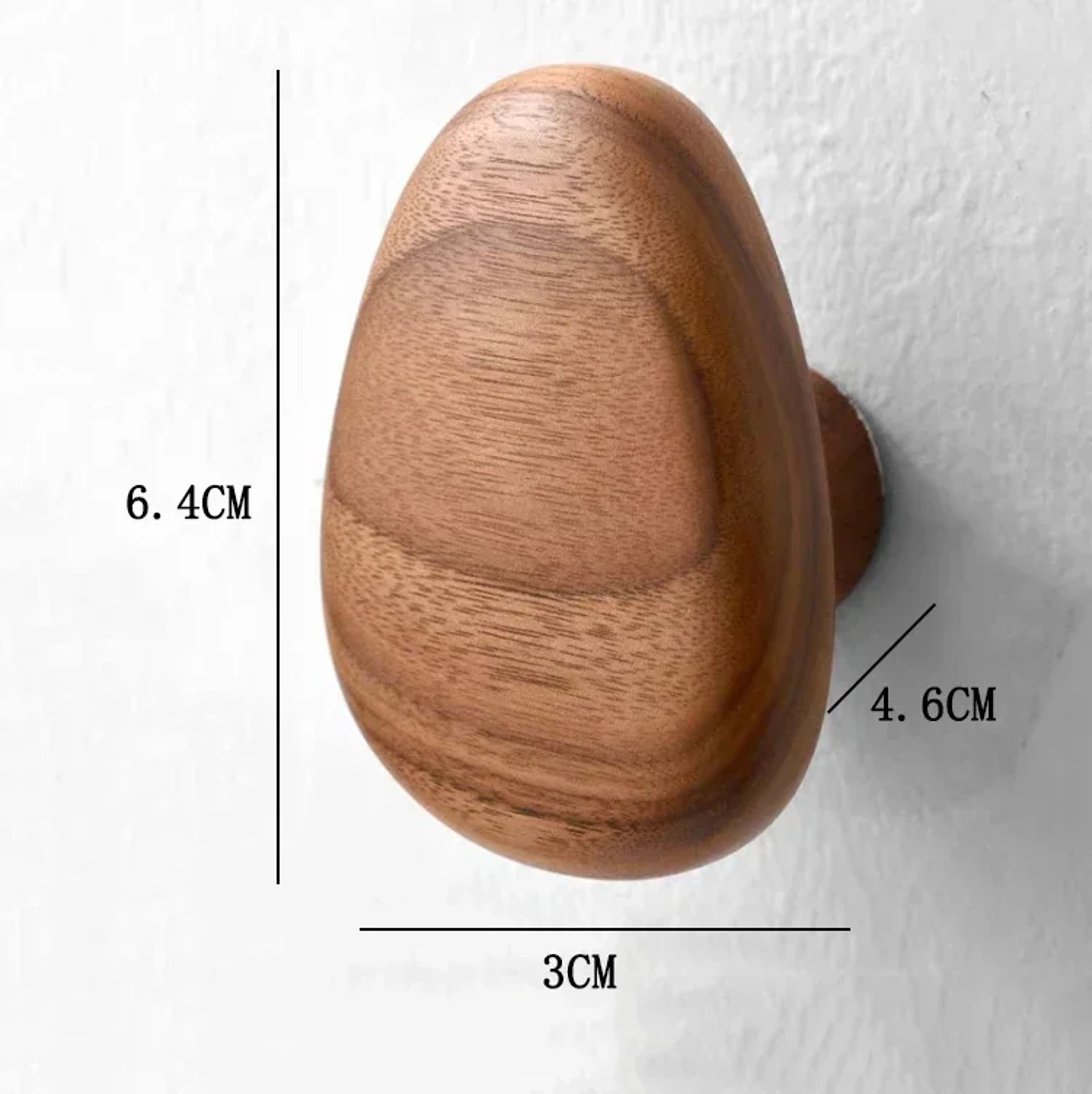 Solid Wood Coat Hook With PunchFree Mount Durable Wall Hanger For Clothes And Doors 5