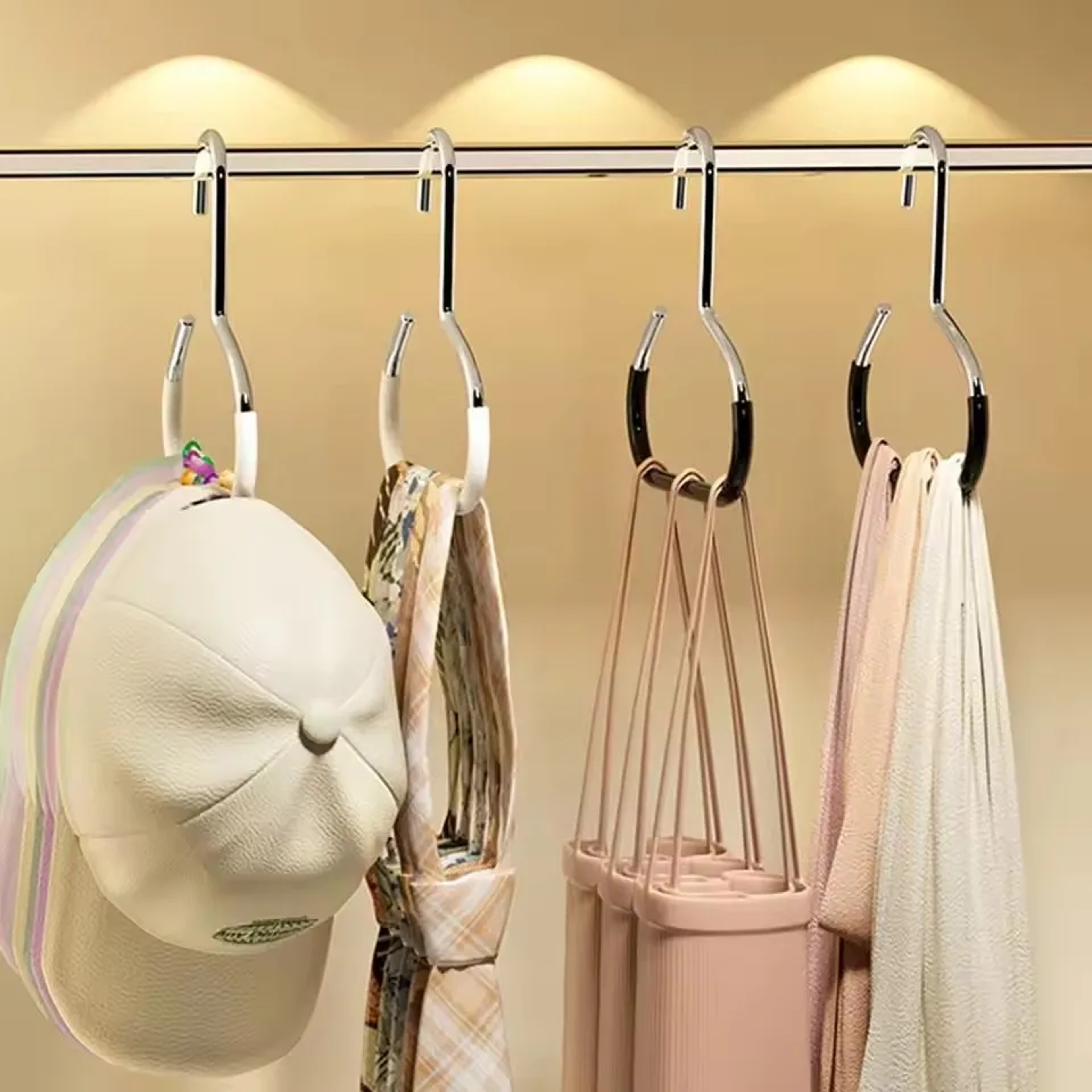 Durable Circle Ring Hat Hanger Nonmarking Nonslip Hat Storage Hook For Scarves Towels  Ties 2