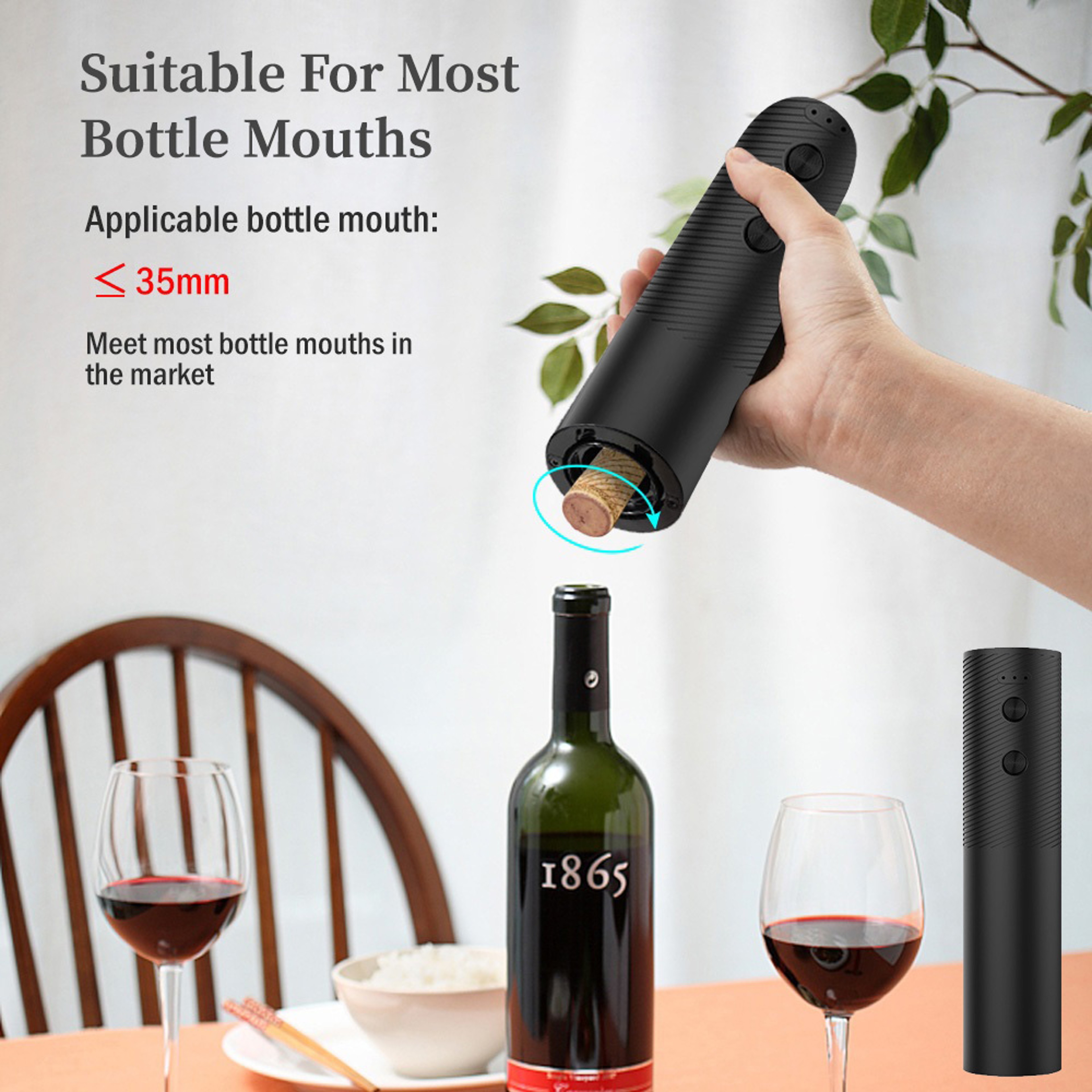 Automatic Electric Wine Bottle Opener OneClick Rechargeable Corkscrew For Home  Bar 2
